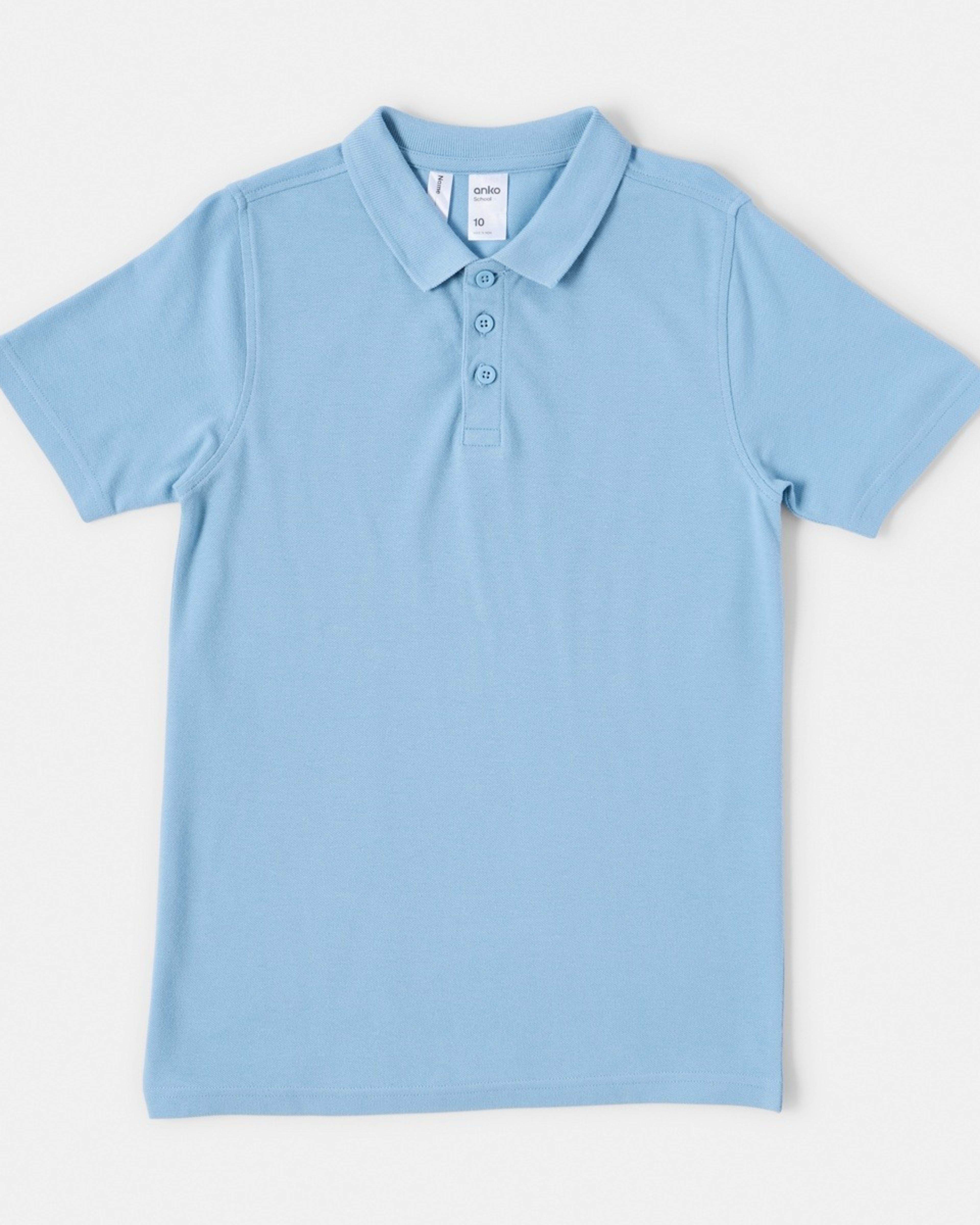 7 School Cotton Polo Shirt Mid Blue, 7 of 8