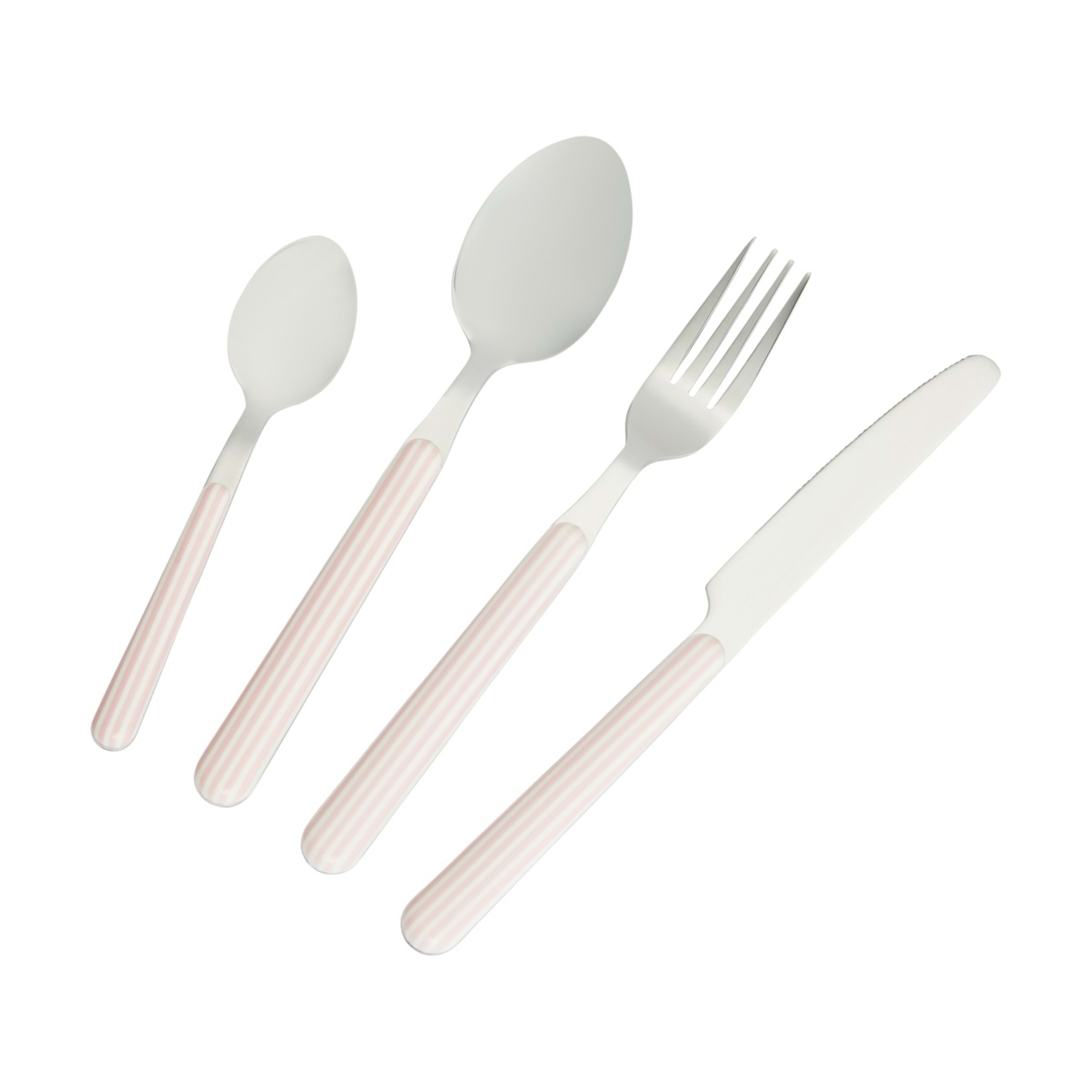 1 16 Piece Lilac Stripe Cutlery Set, 1 of 5