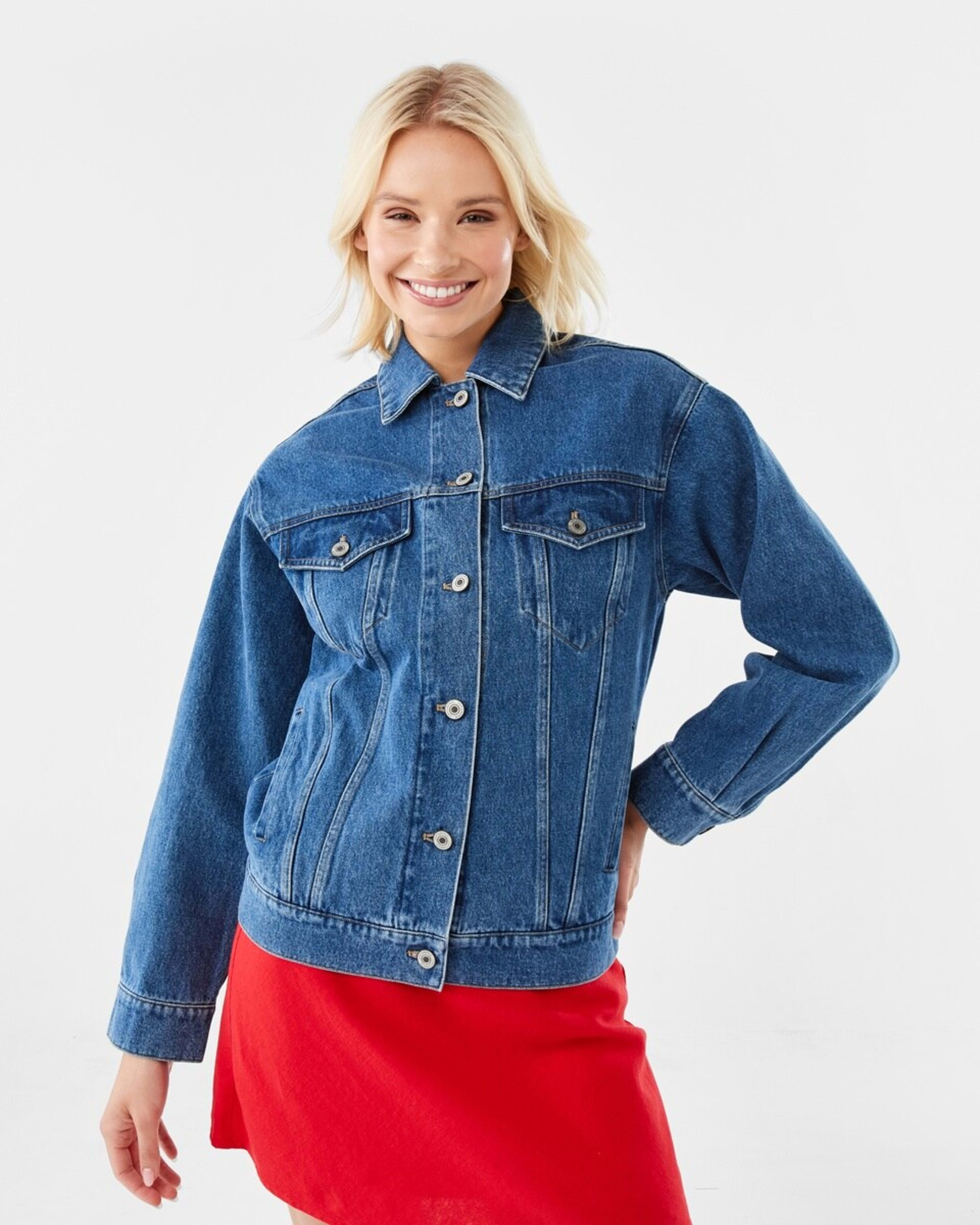 2 Oversized Denim Jacket Mid Wash, 2 of 10