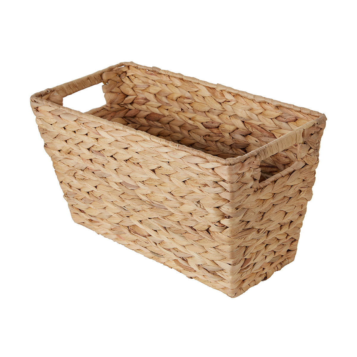 Rectangle Narrow Basket with Handles Brown Kmart
