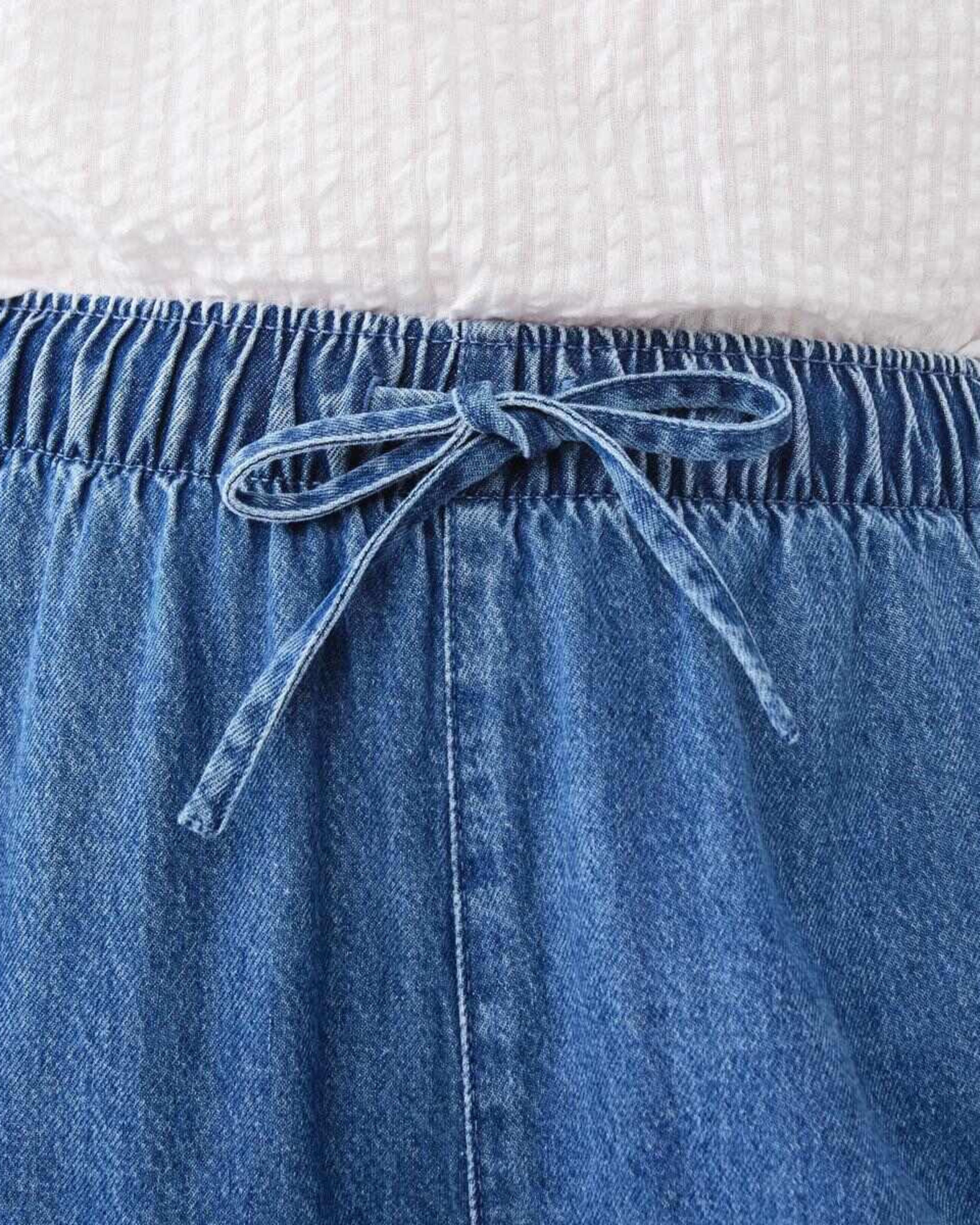 6 Comfort Wide Leg Jeans MID WASH, 6 of 9