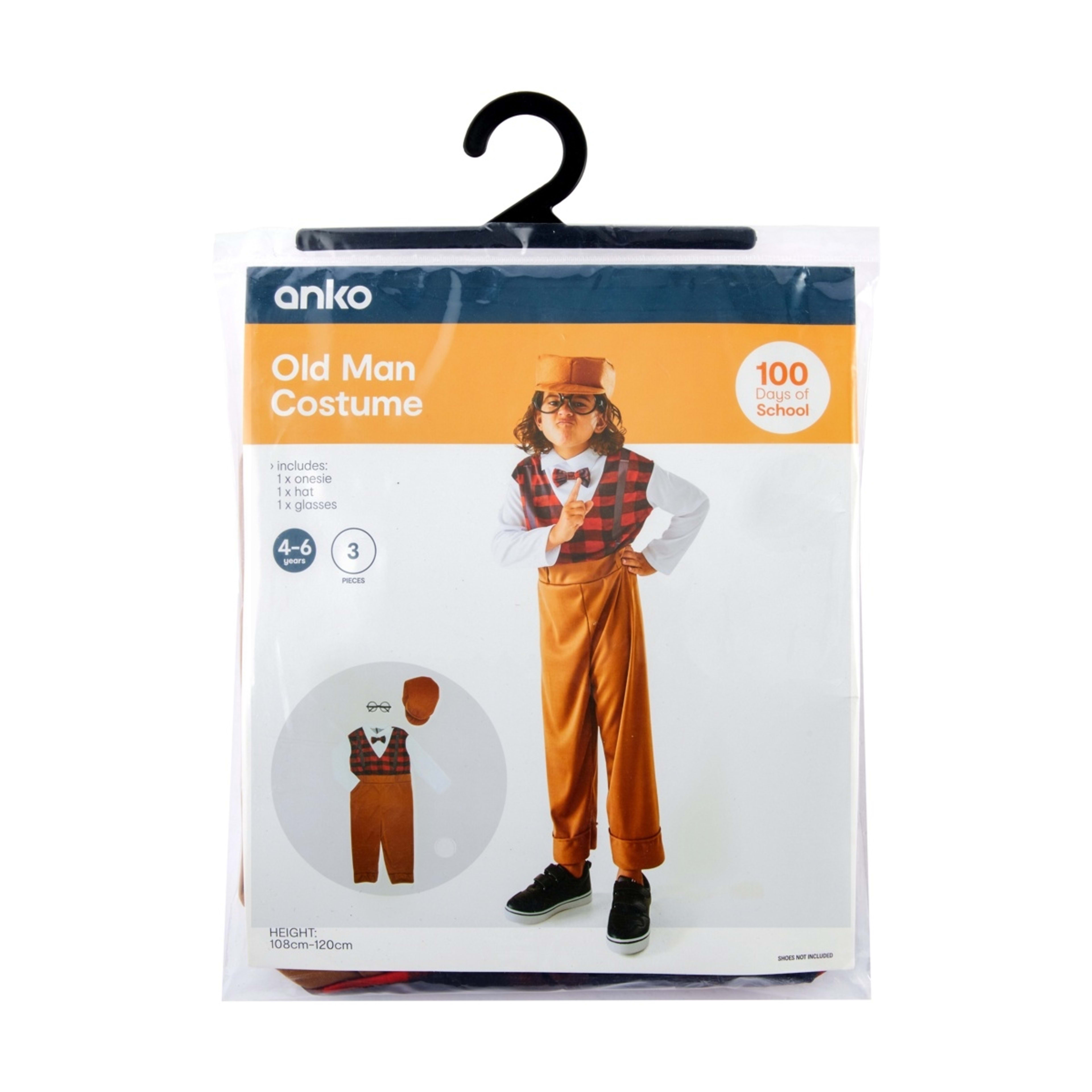4 3 Piece Old Man Costume - Ages 4-6, 4 of 4