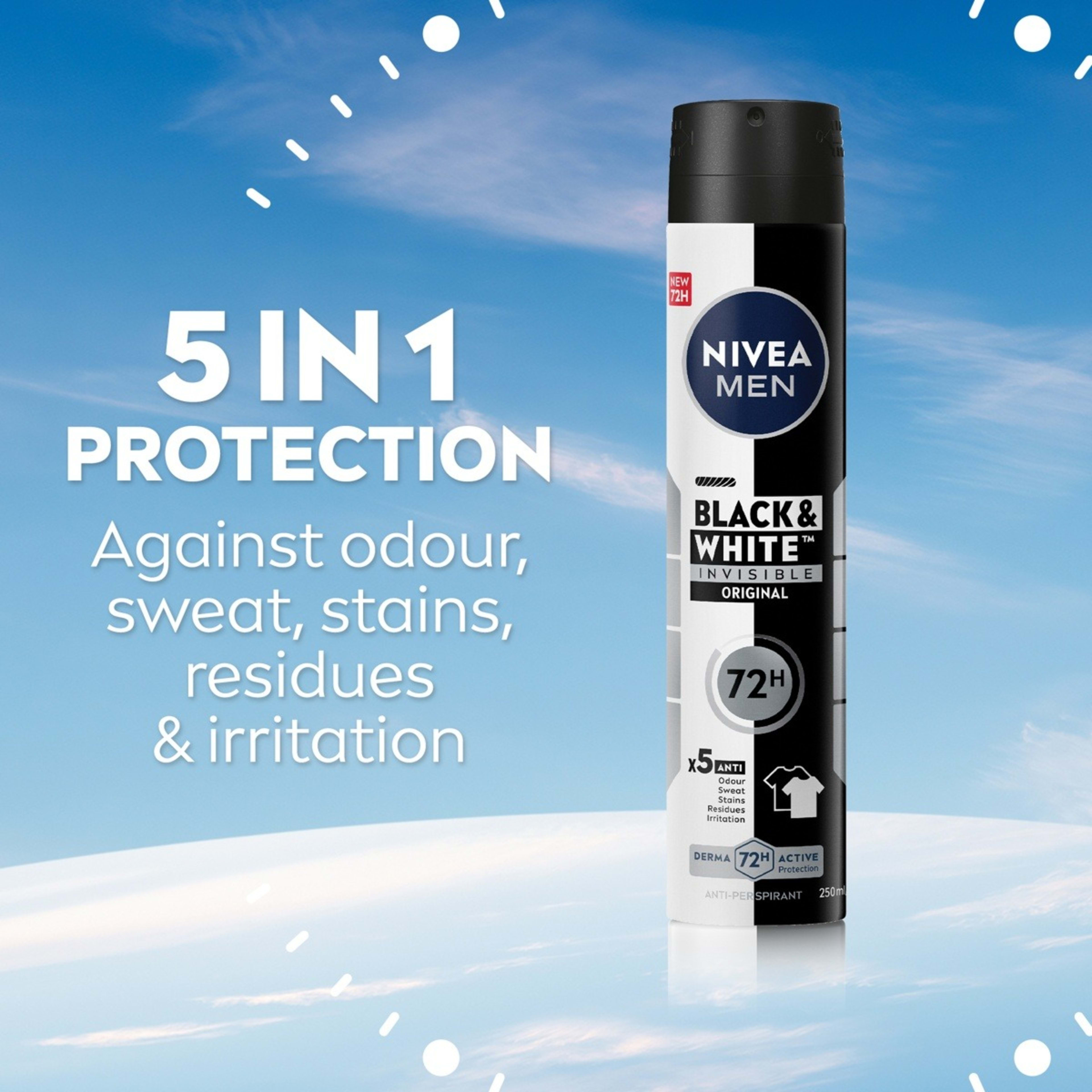 5 Nivea Men Black & White Invisible Original Anti-Perspirant Aerosol Deodorant 250ml, 5 of 7