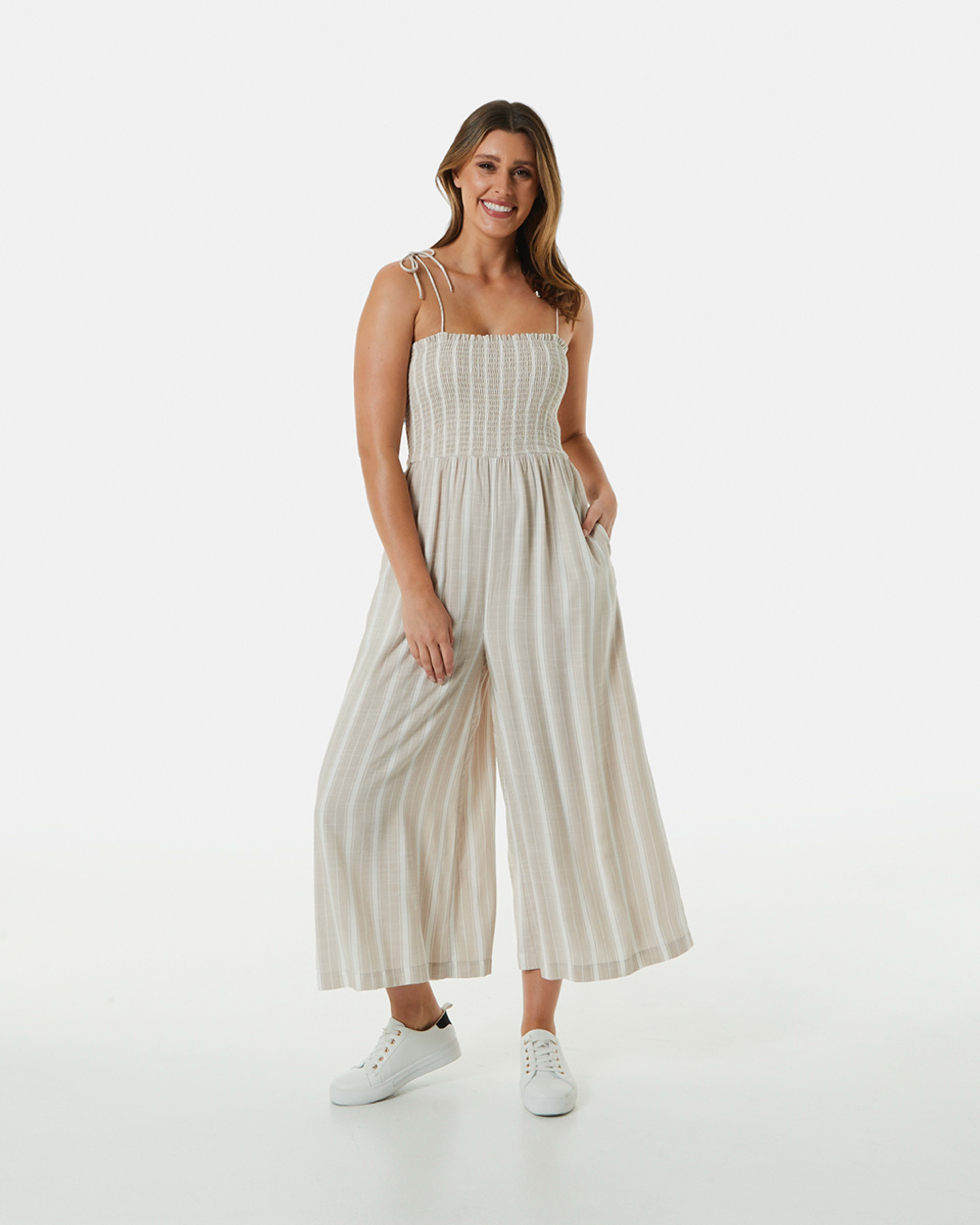 Sleeveless Shirred Bodice Jumpsuit Kmart