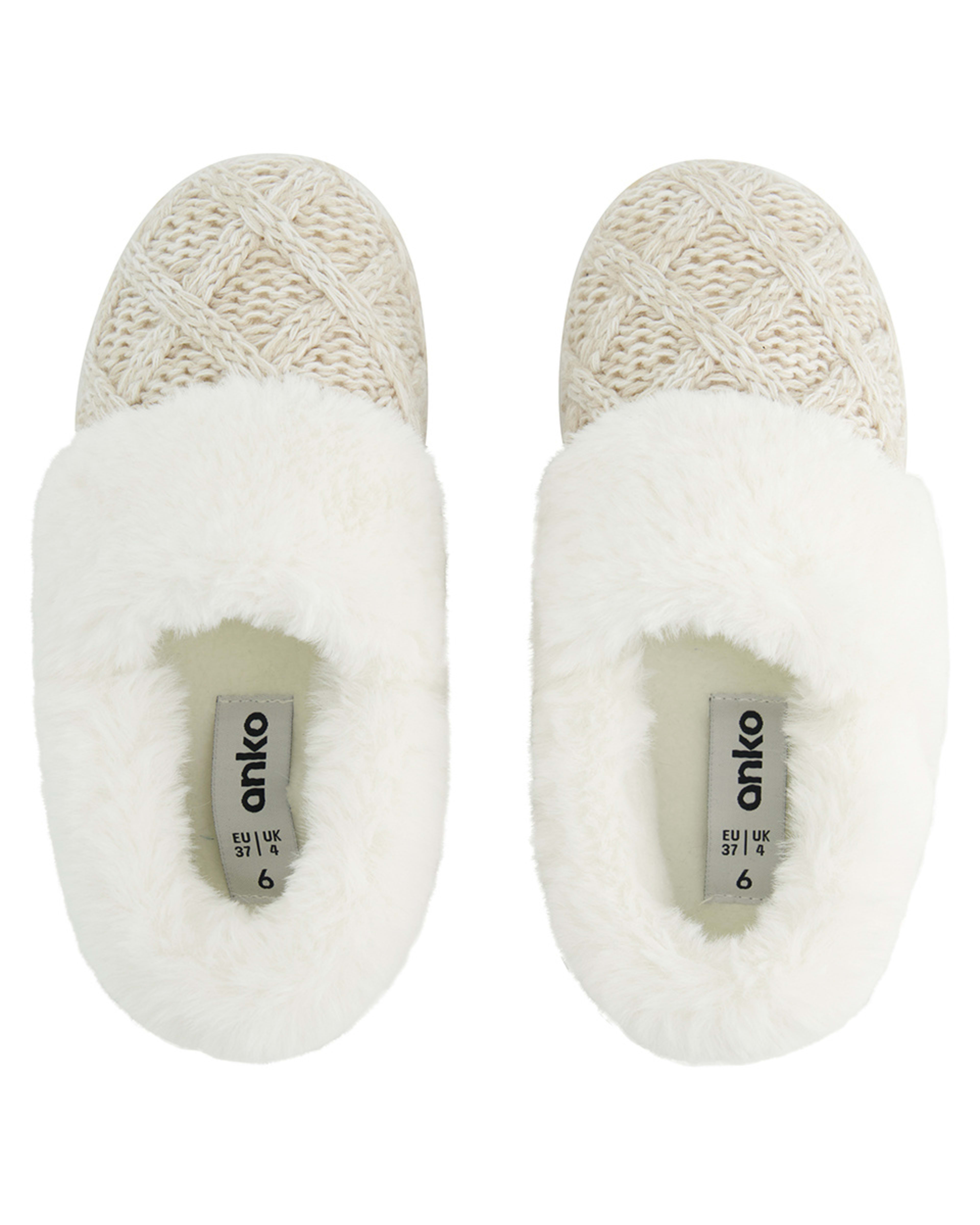 Elevated Cable Knit Slippers Kmart