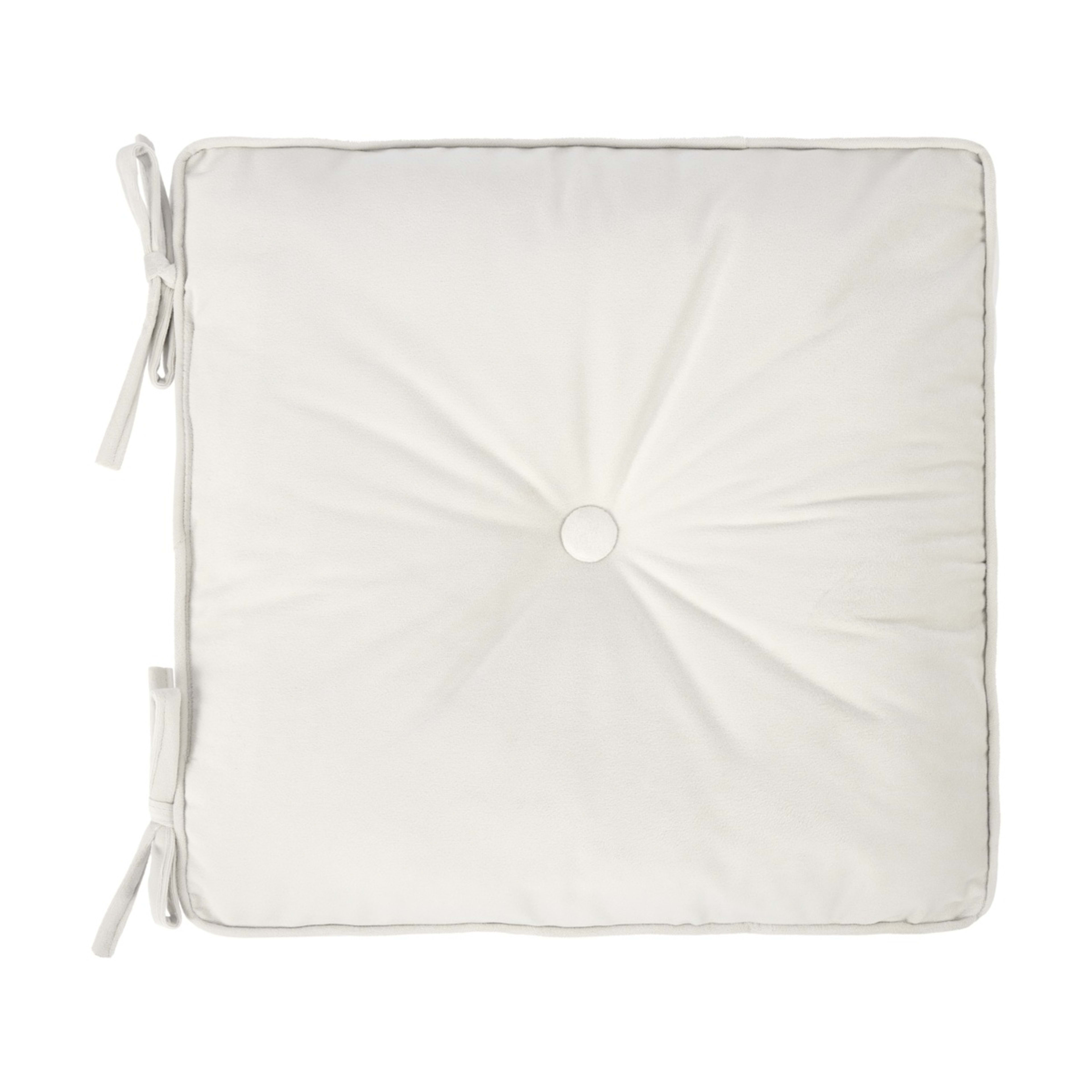 3 Velvet Chair Pad - Natural, 3 of 4