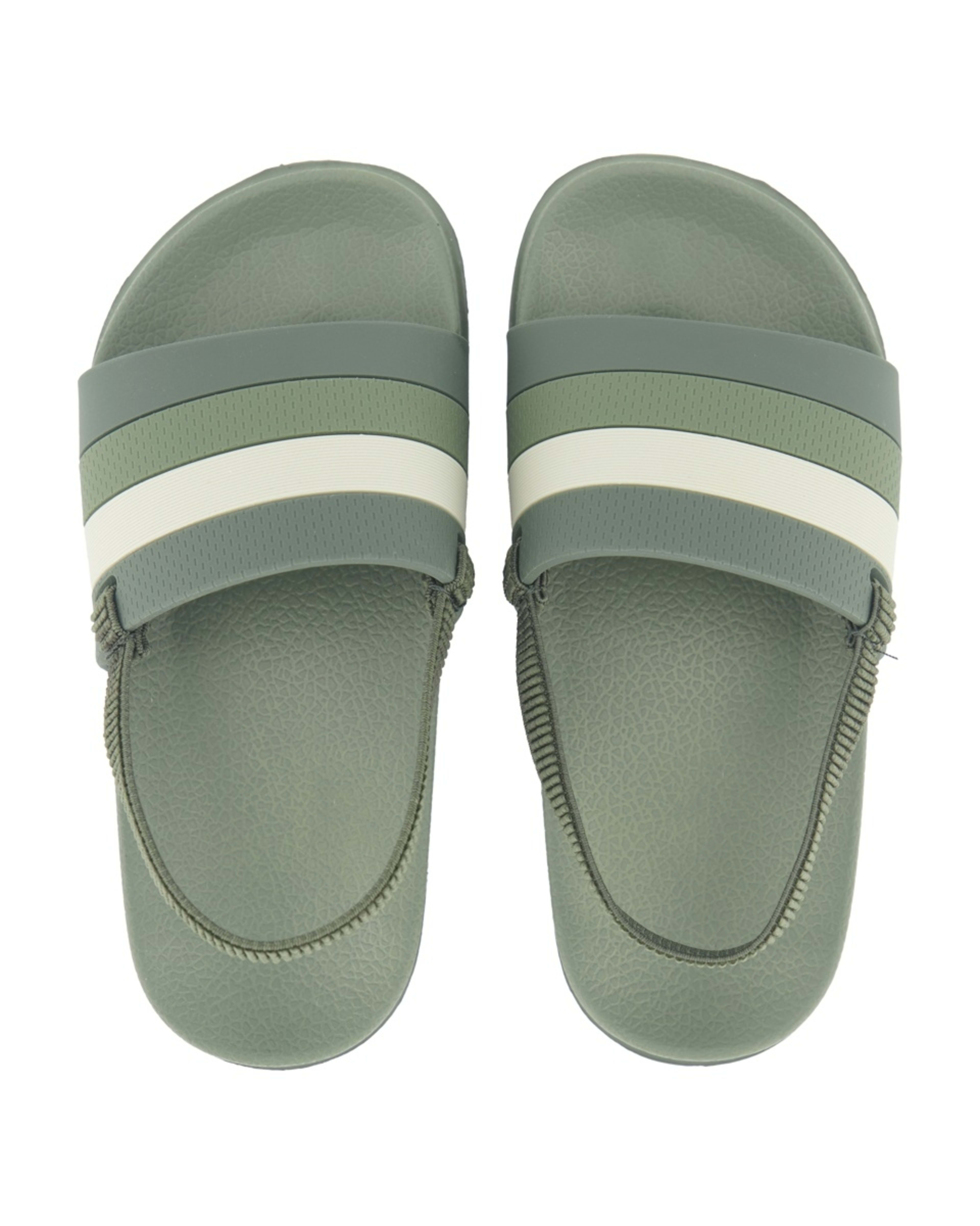 3 Junior Pool Slides Stripe Grn, 3 of 5