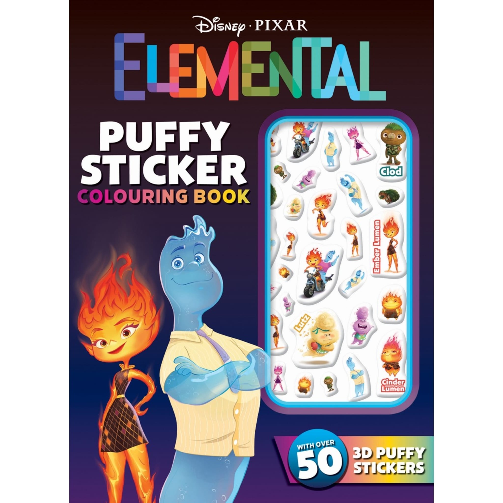 Disney Pixar Elemental Puffy Sticker Colouring Book Kmart