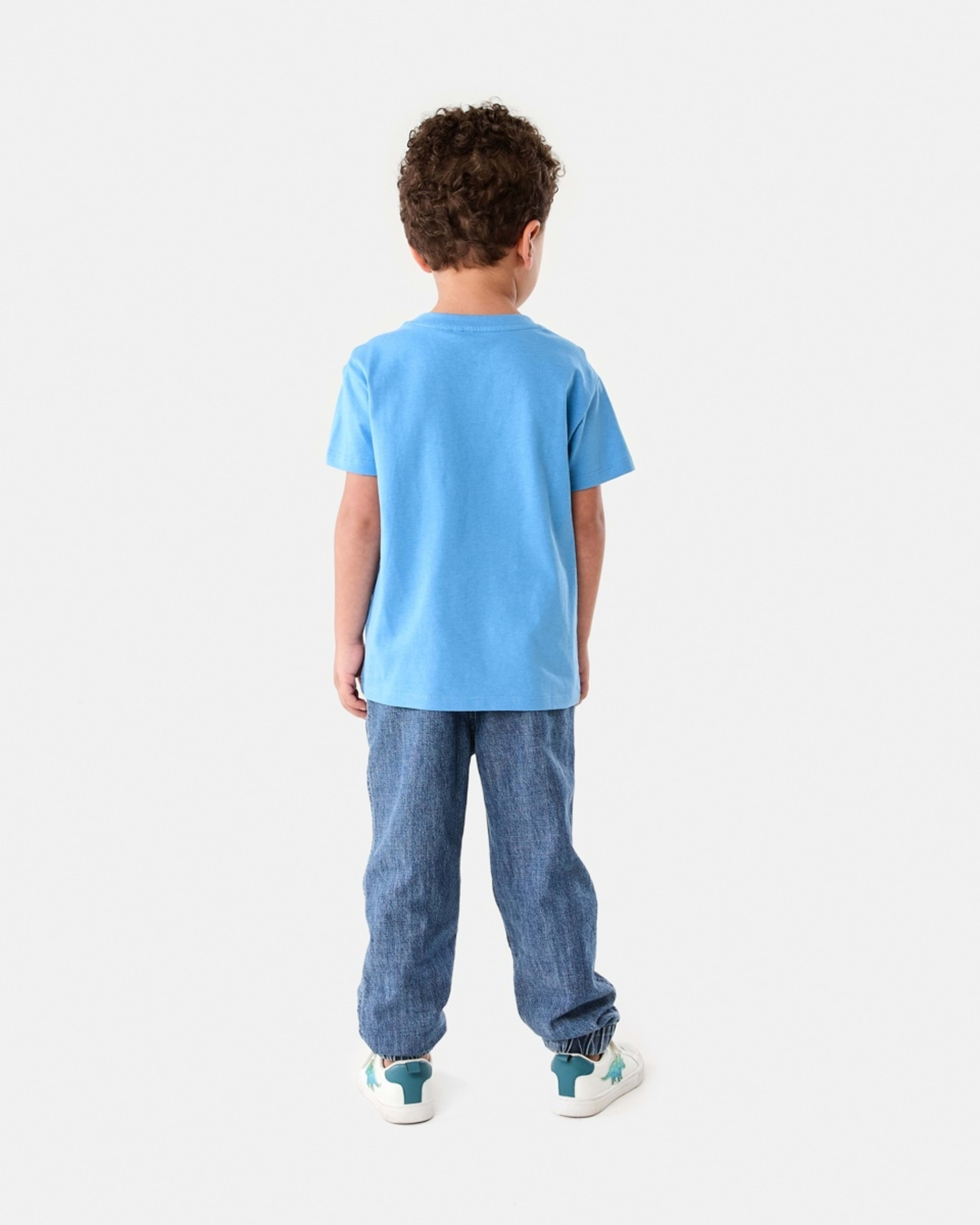 6 Chest Print T-shirt SCRIPT DUDE WASHED BLUE, 6 of 6