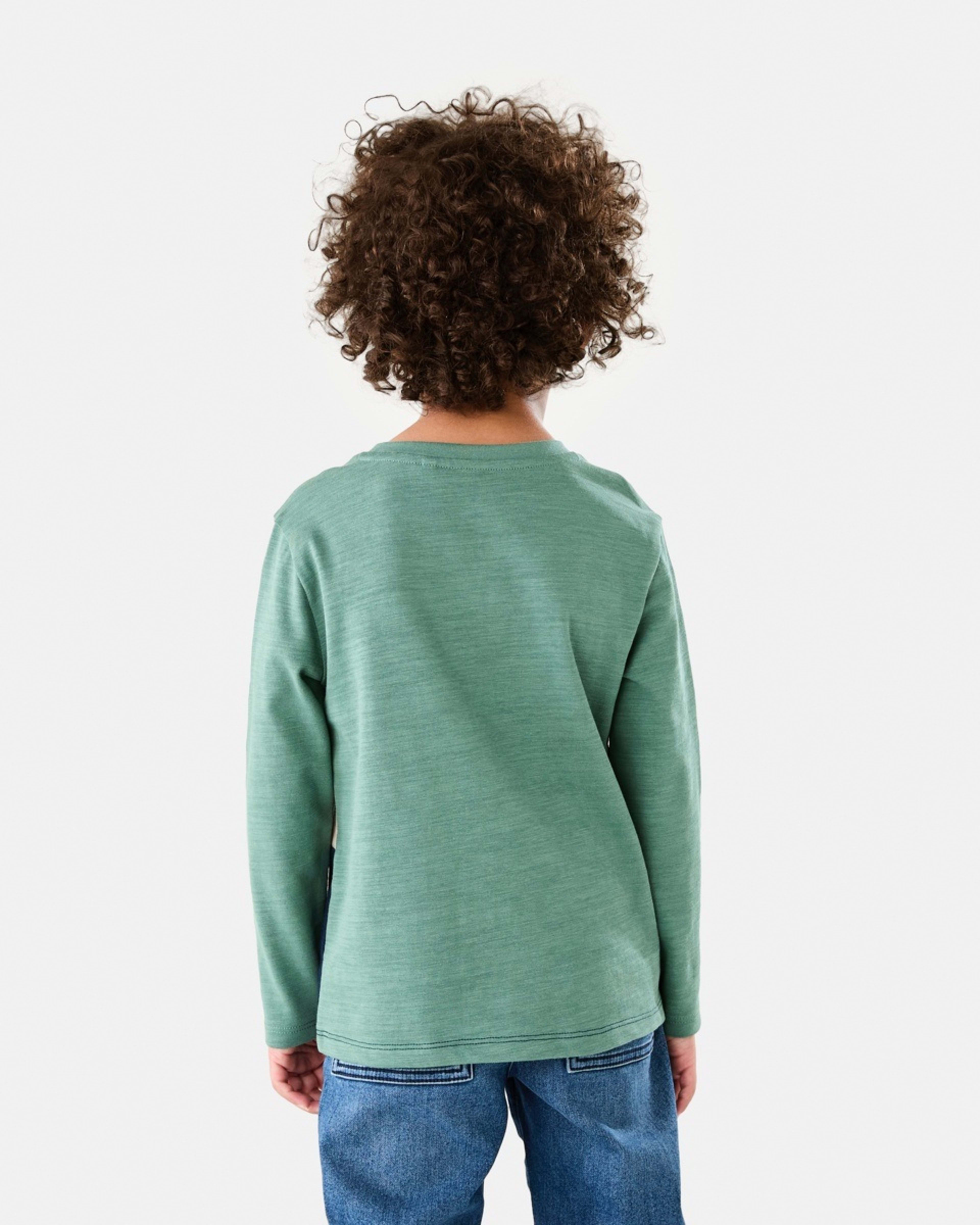2 Long Sleeve Panel T-shirt Pine Green, 2 of 8