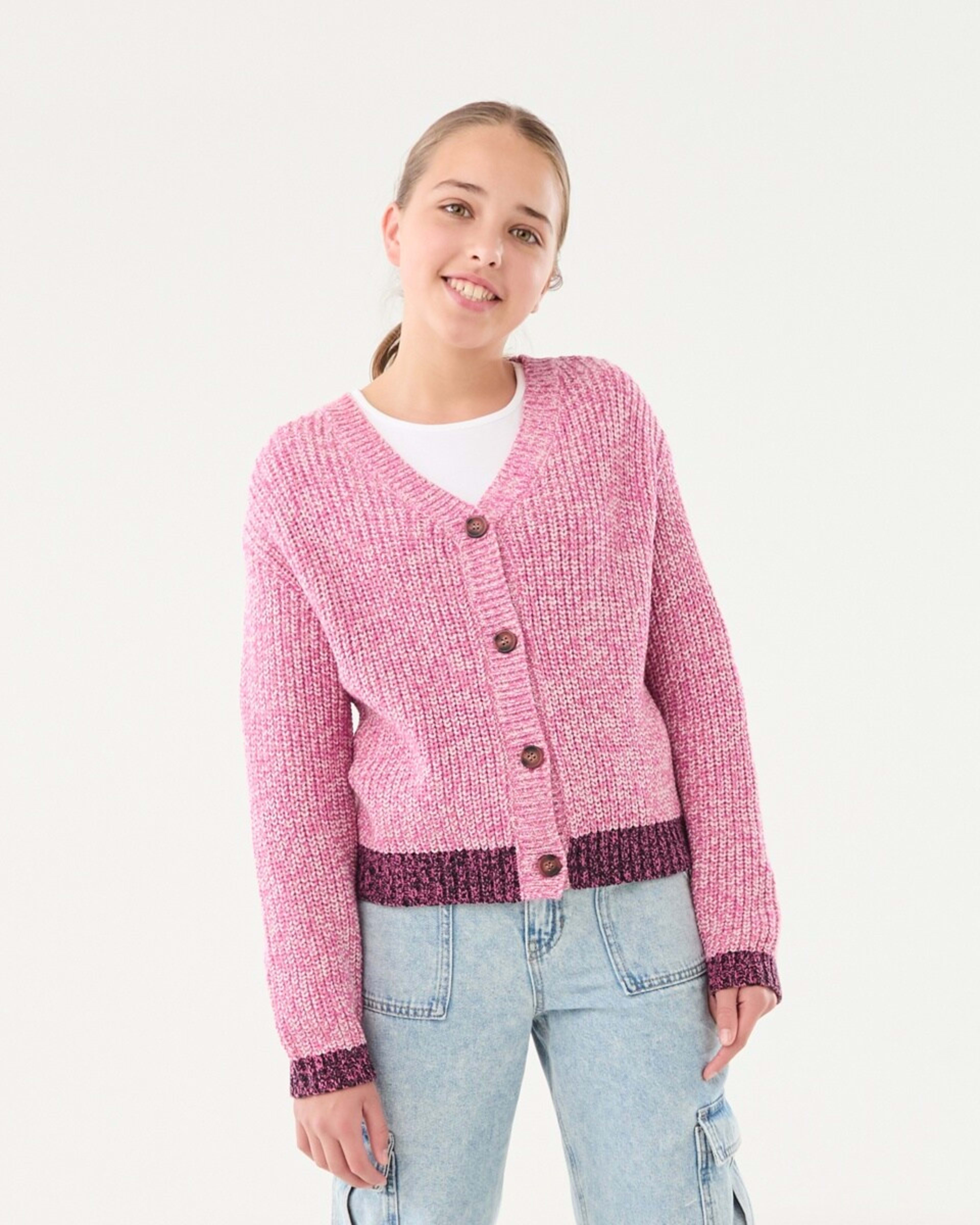 2 Button Through Cardigan Space Pink, 2 of 10