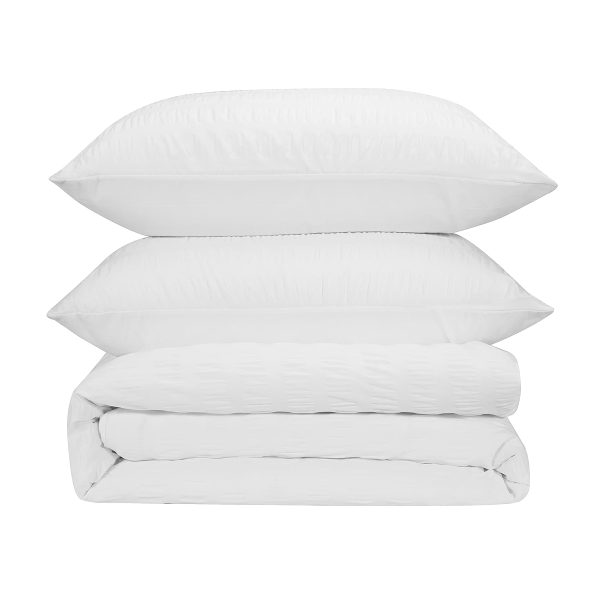 Amity Seersucker Quilt Cover Set Queen Bed, White Kmart