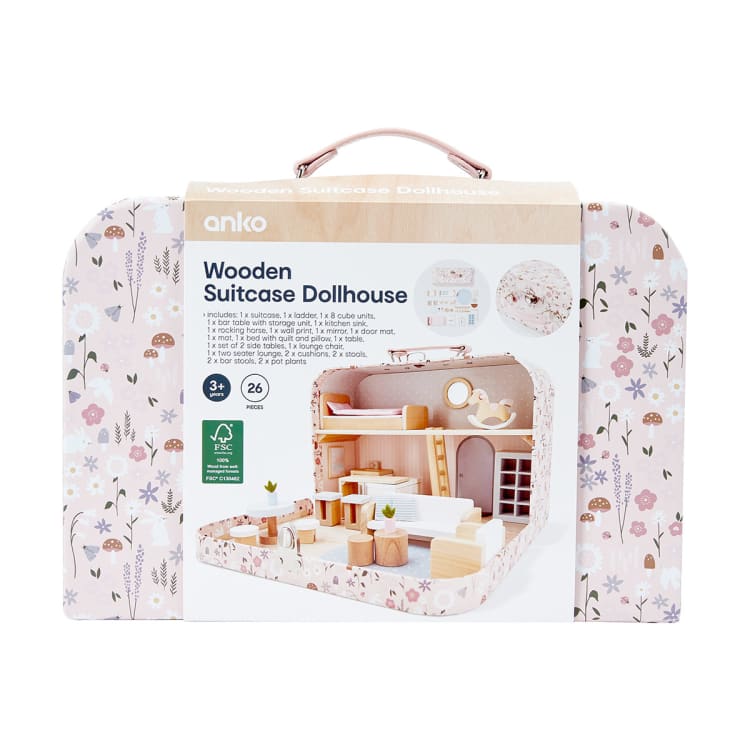 26 Piece Wooden Suitcase Dollhouse Kmart