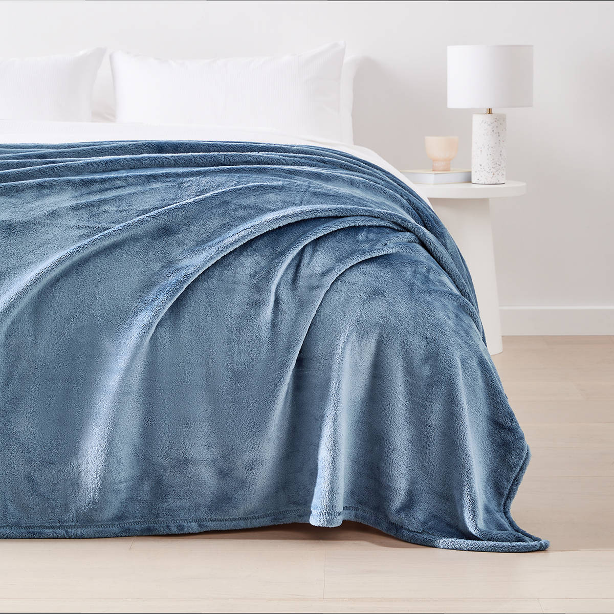 Plush Blanket Single Bed, Blue Kmart