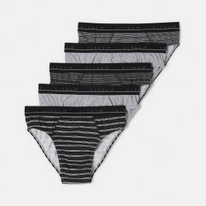 5 Pack Alpha Attached Elastic Hipster Briefs
