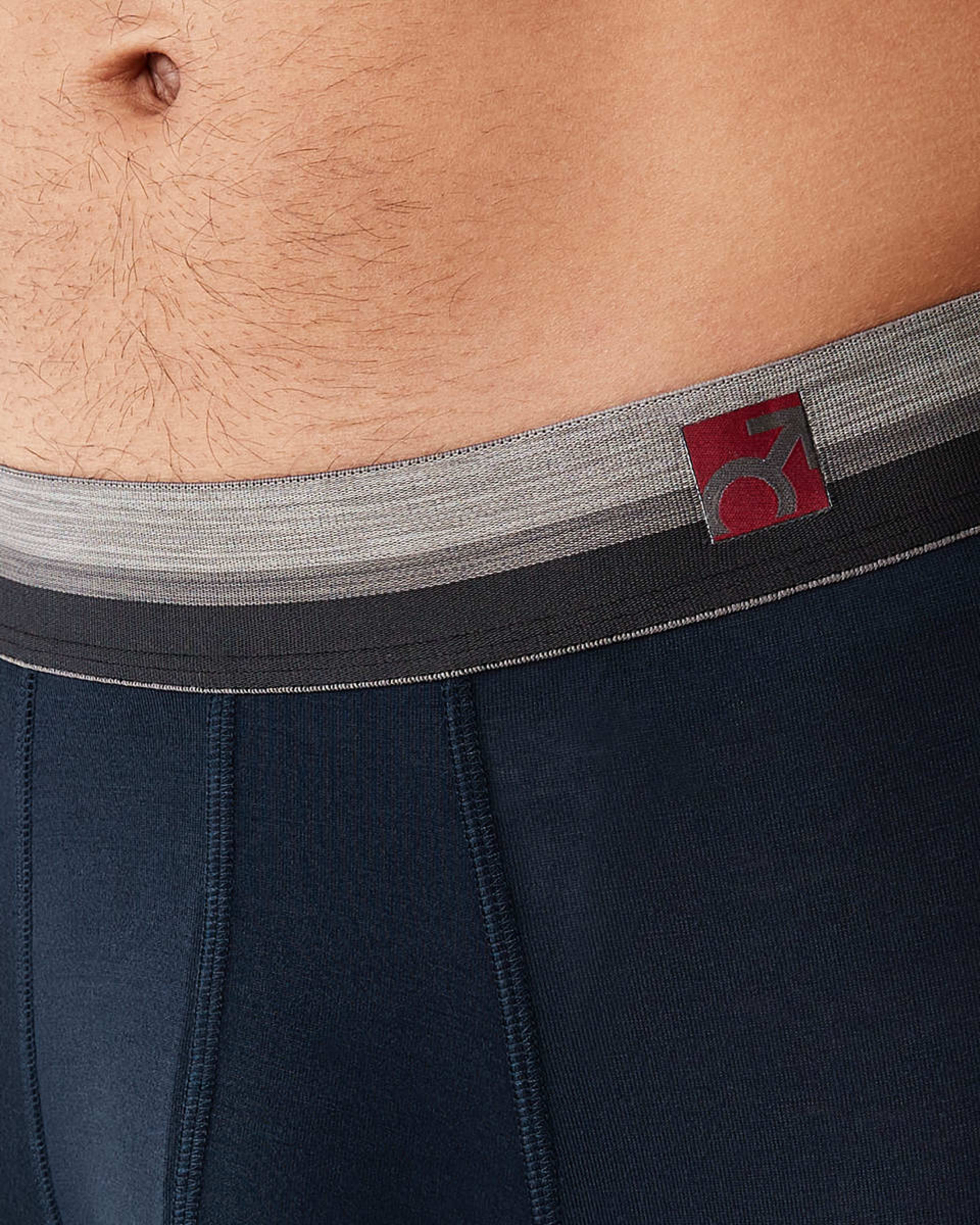 4 Anti-ride Mid Length Bamboo Blend Trunks Navy, 4 of 5