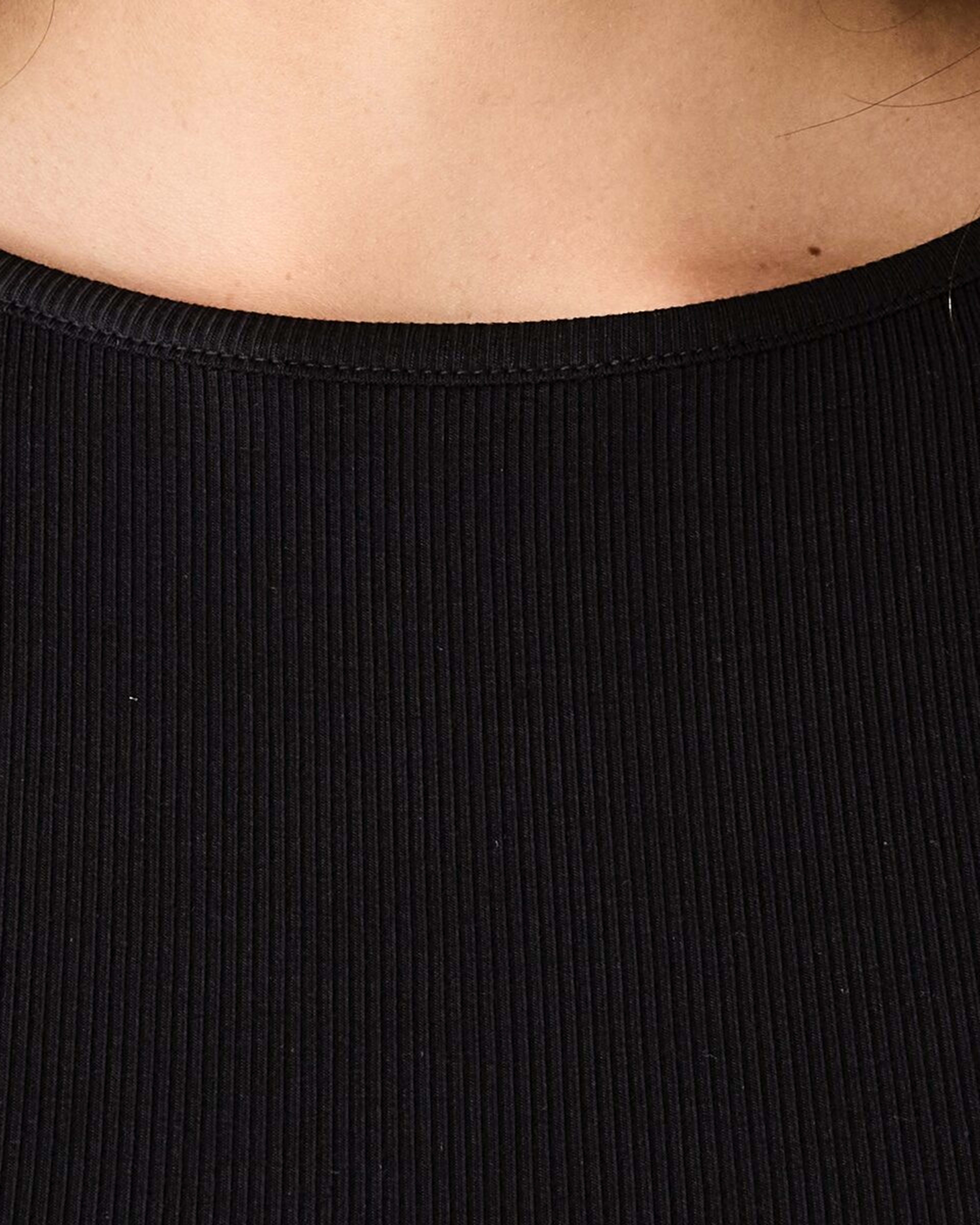6 Sleeveless Rib Boat Neck Top Black, 6 of 7