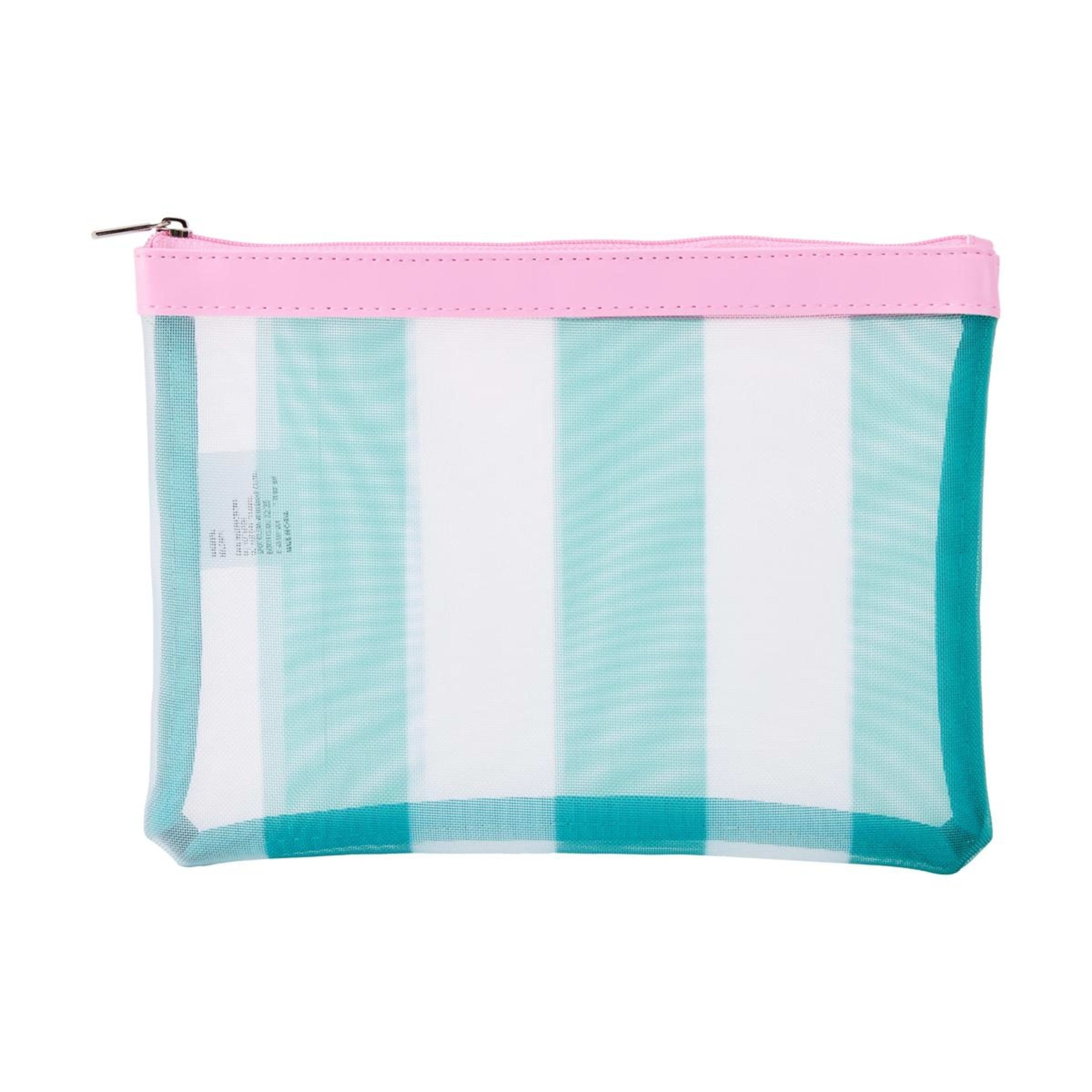 1 Mesh Stripe Pencil Case - Green