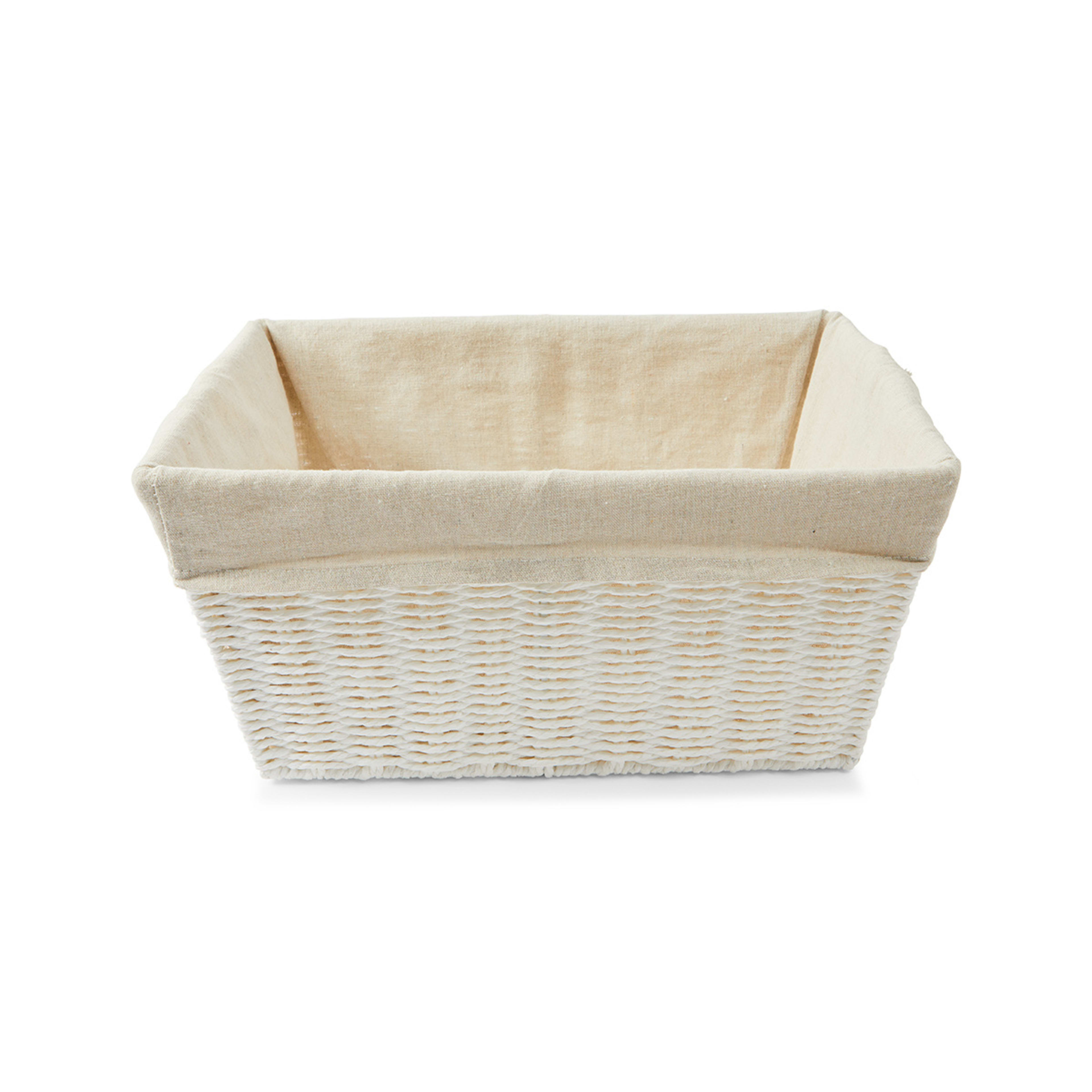 3 Square Paper Rope Basket with Liner - White, 3 of 8