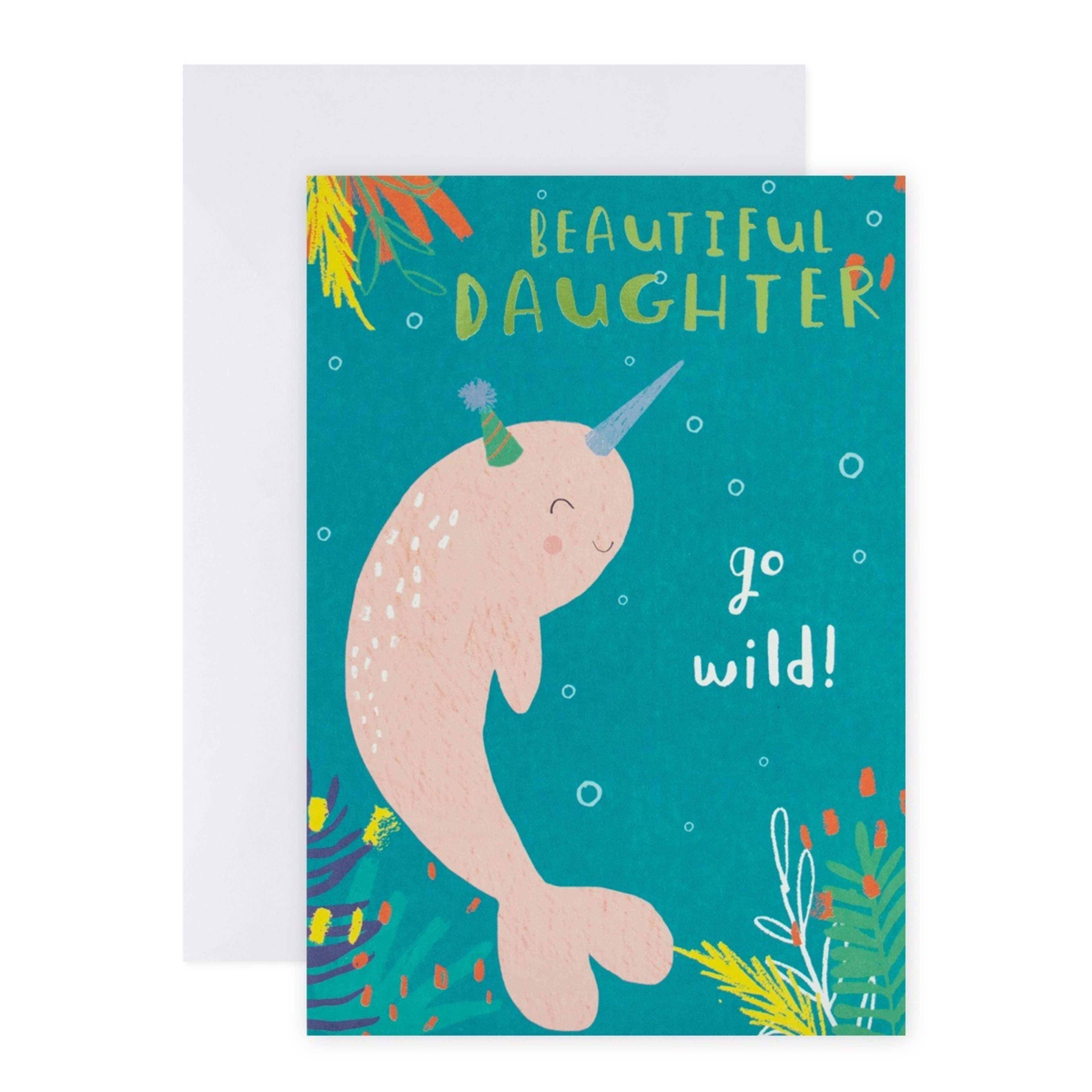 1 Connections from Hallmark Birthday Card For Daughter - Party Narwhal