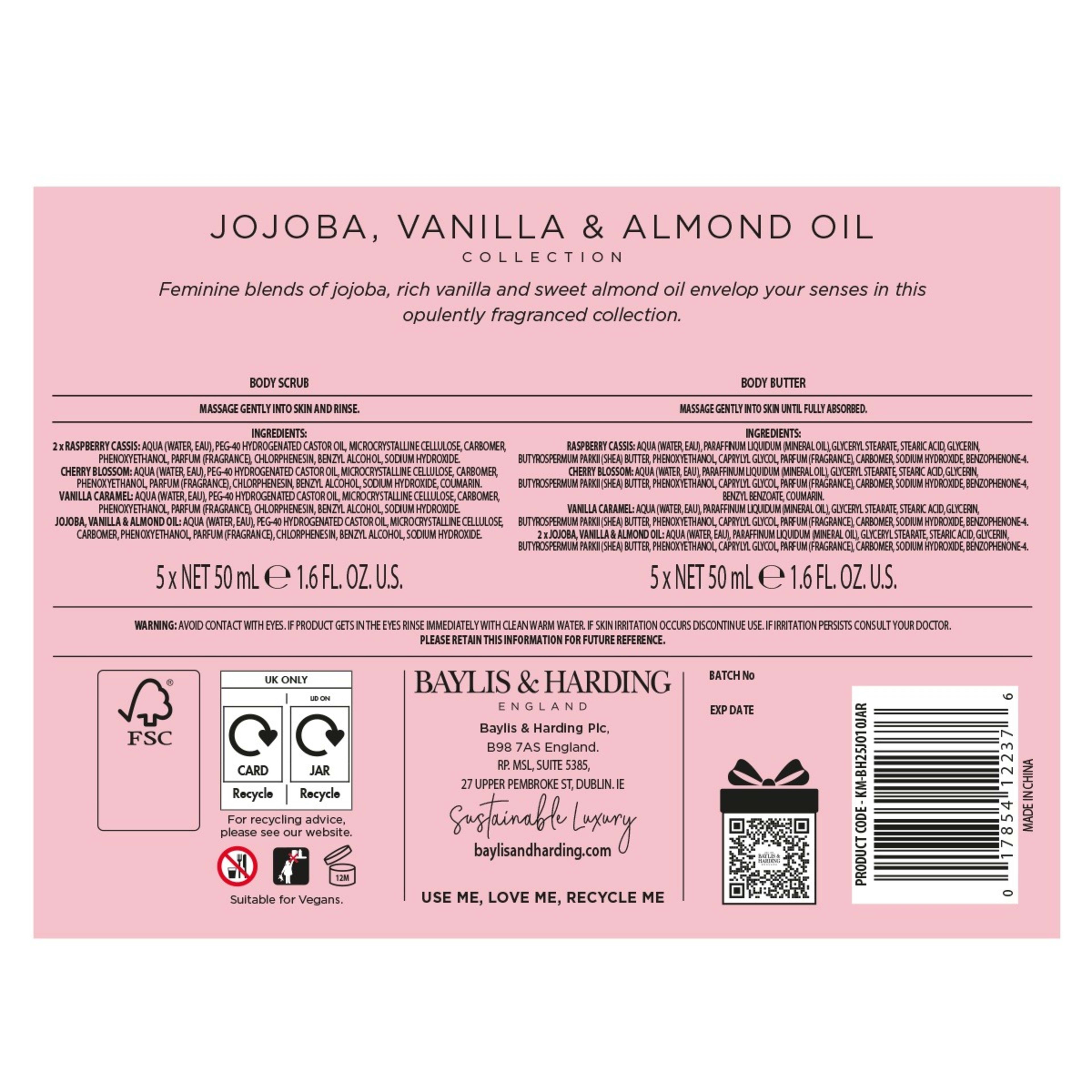 3 Baylis & Harding Signature Collection Body Butter Set - Jojoba, Vanilla and Almond Oil, 3 of 3