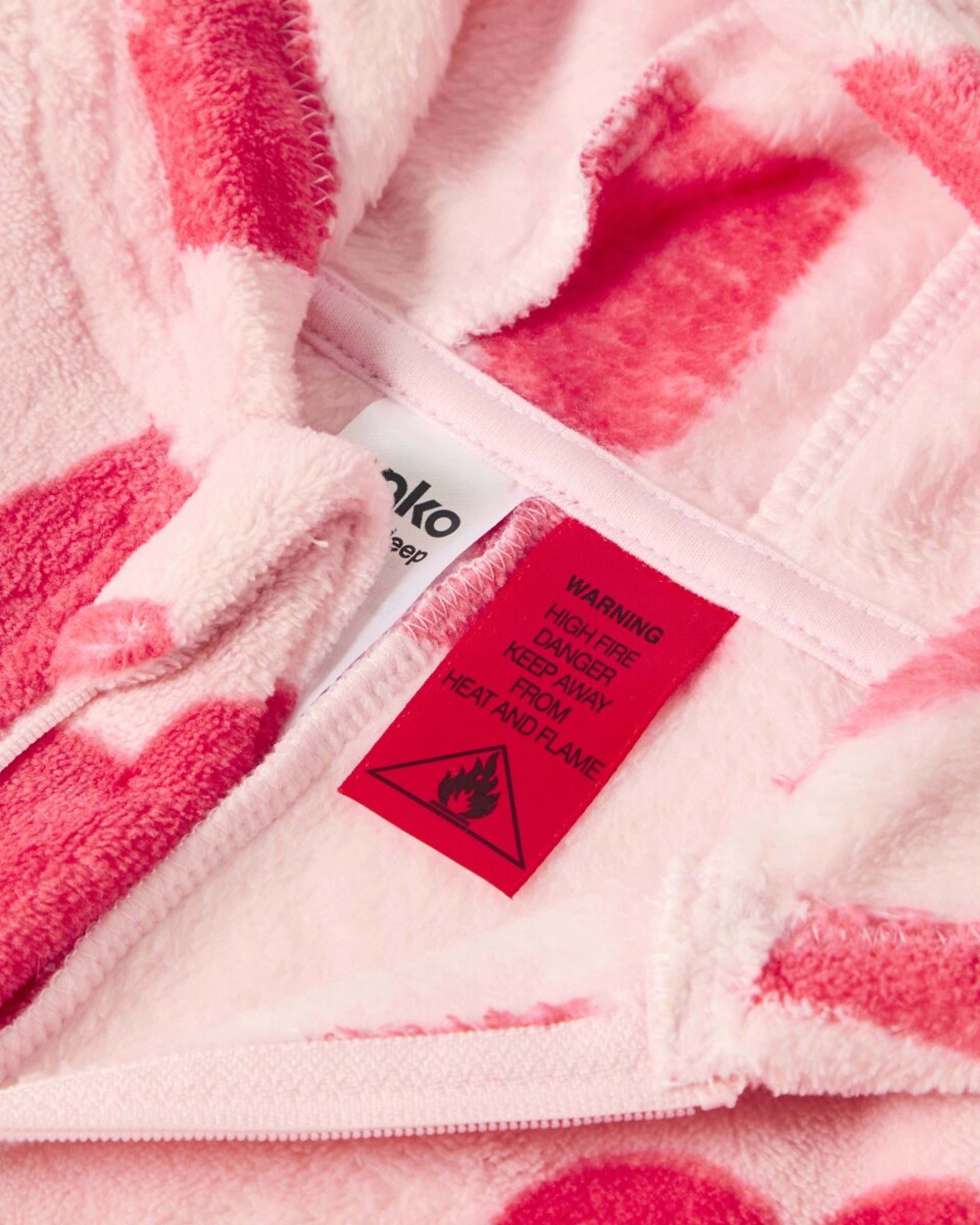 7 Novelty Fluffy All-In-One Sleepsuit Hearts Pearl Pink, 7 of 8