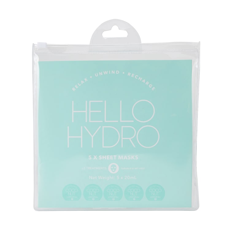 5 Pack Hello Hydro Face Sheet Mask Kmart
