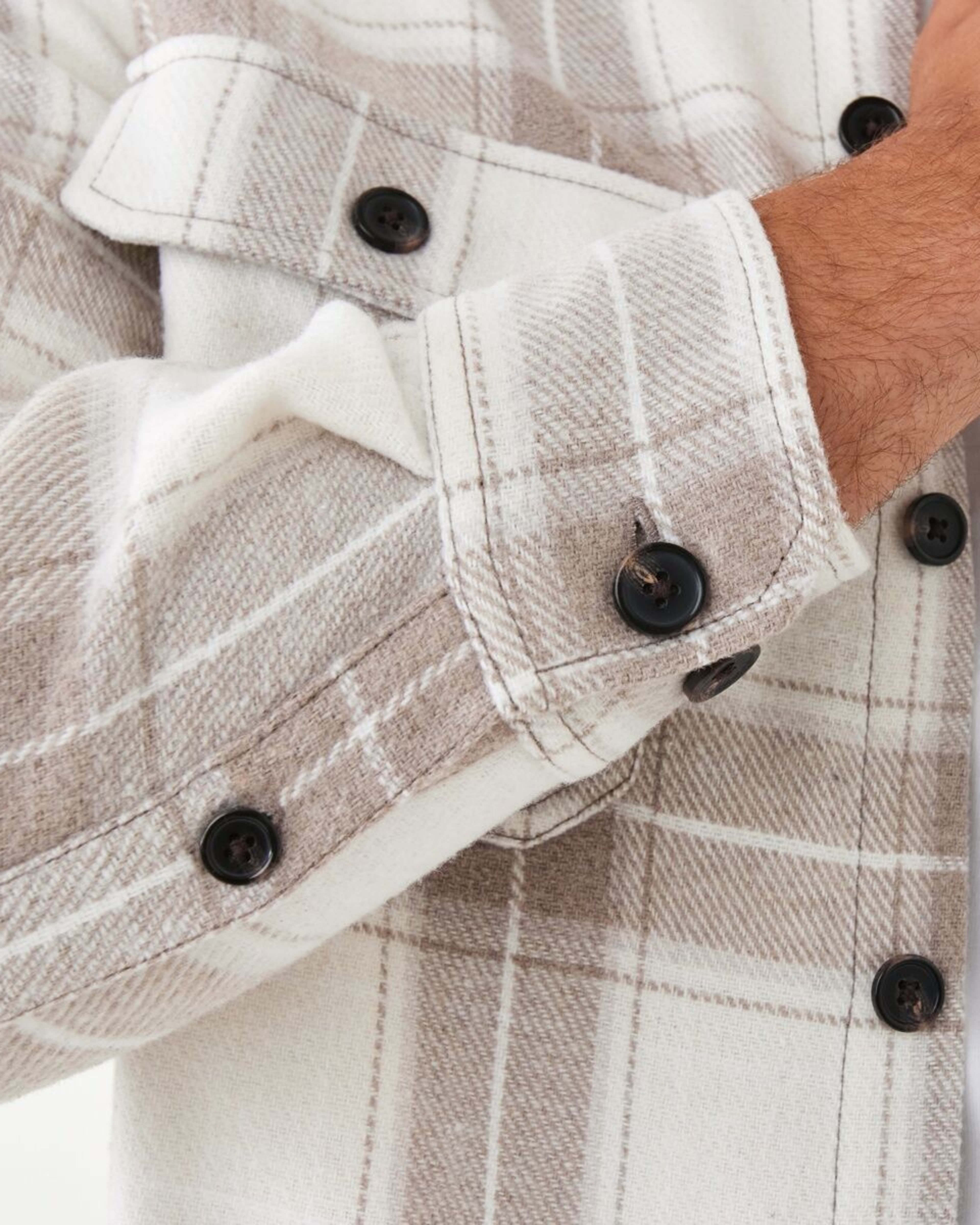 7 Long Sleeve Check Overshirt Bge Check, 7 of 7