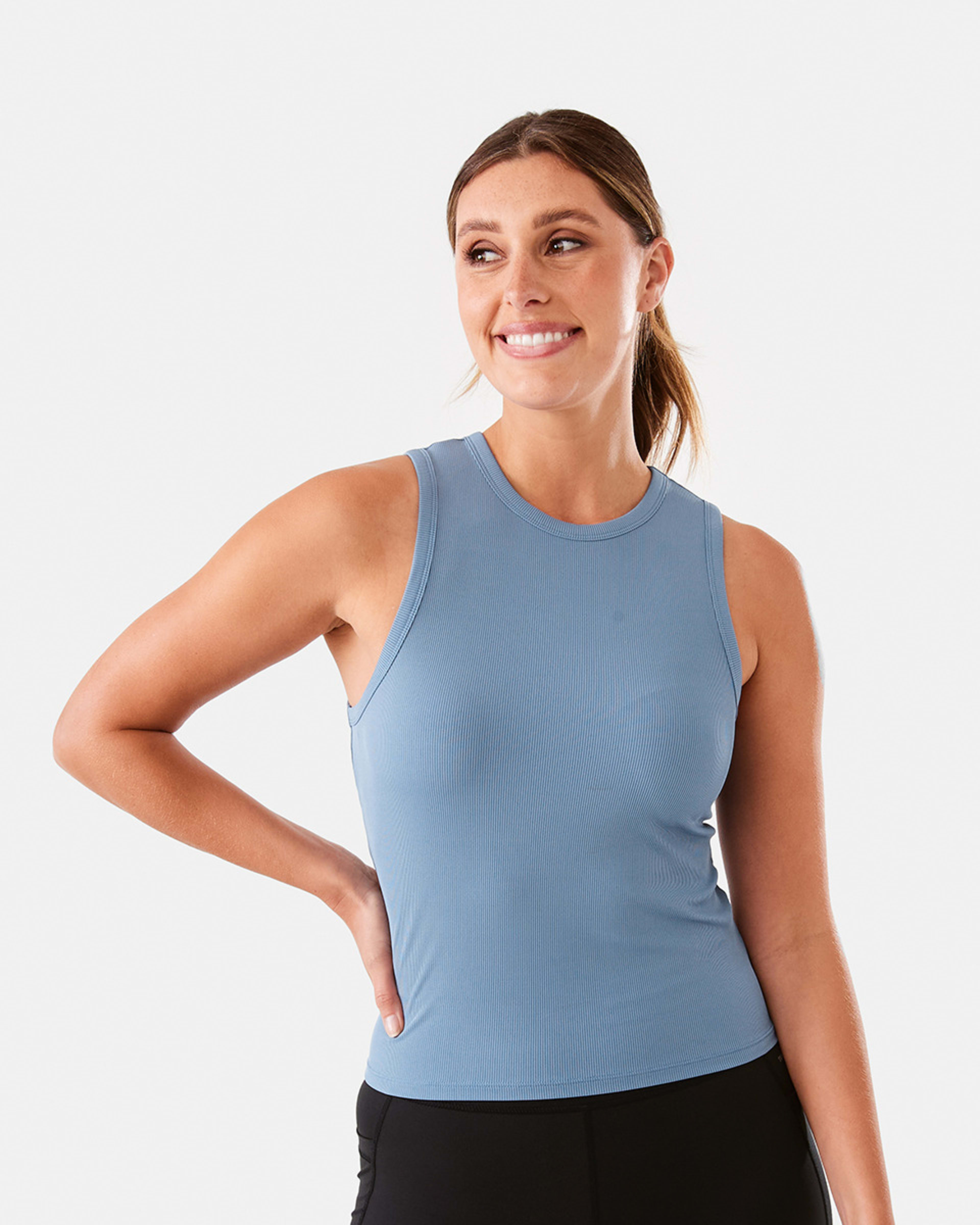 1 Active Womens Rib Tank Citadel Bl