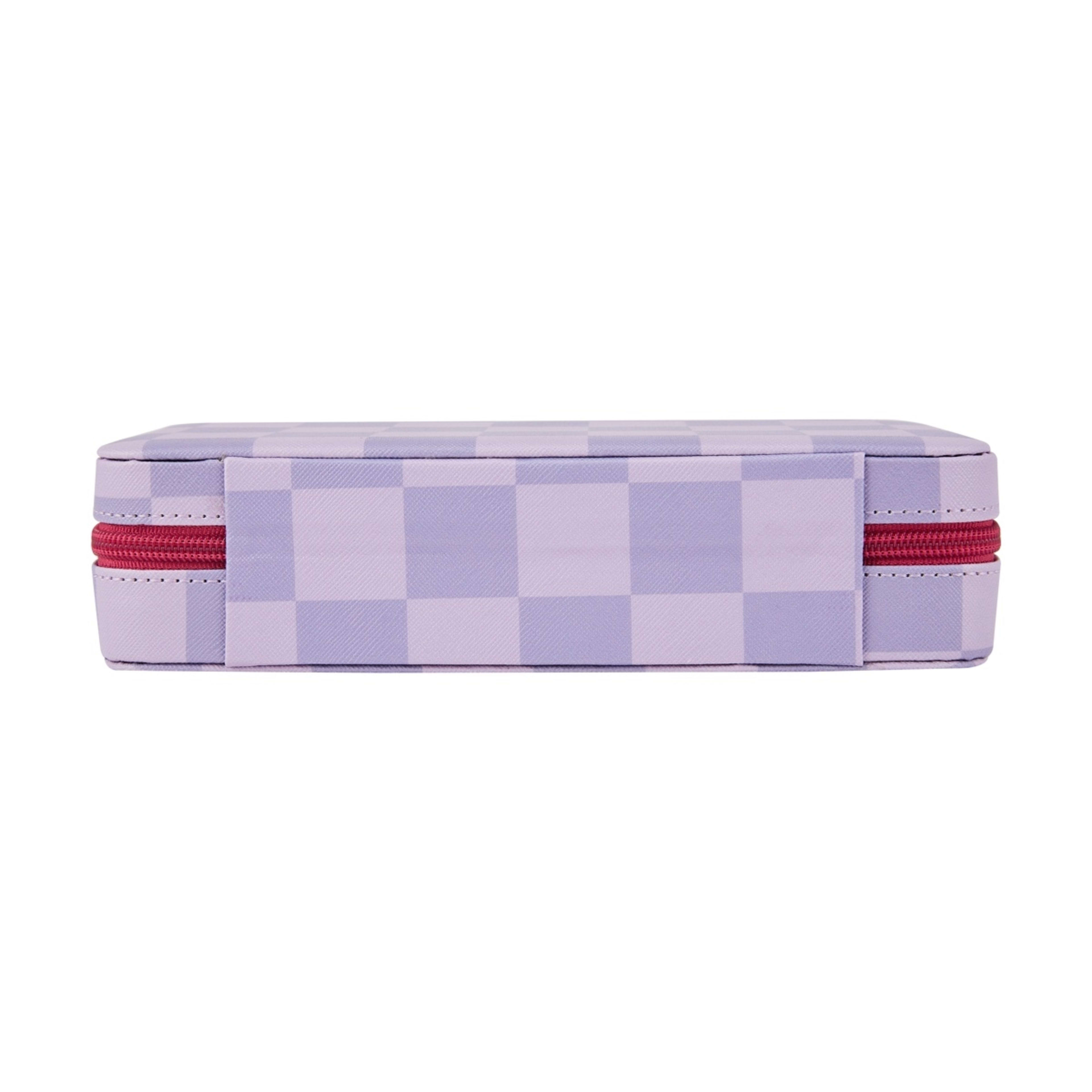 3 Lilac Check Jewellery Case, 3 of 6