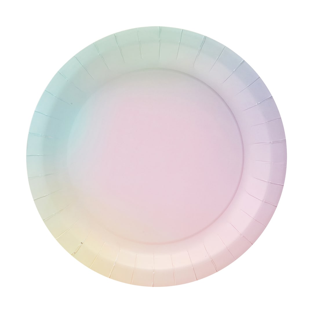 16 Pack Pastel Ombre Paper Plates Kmart