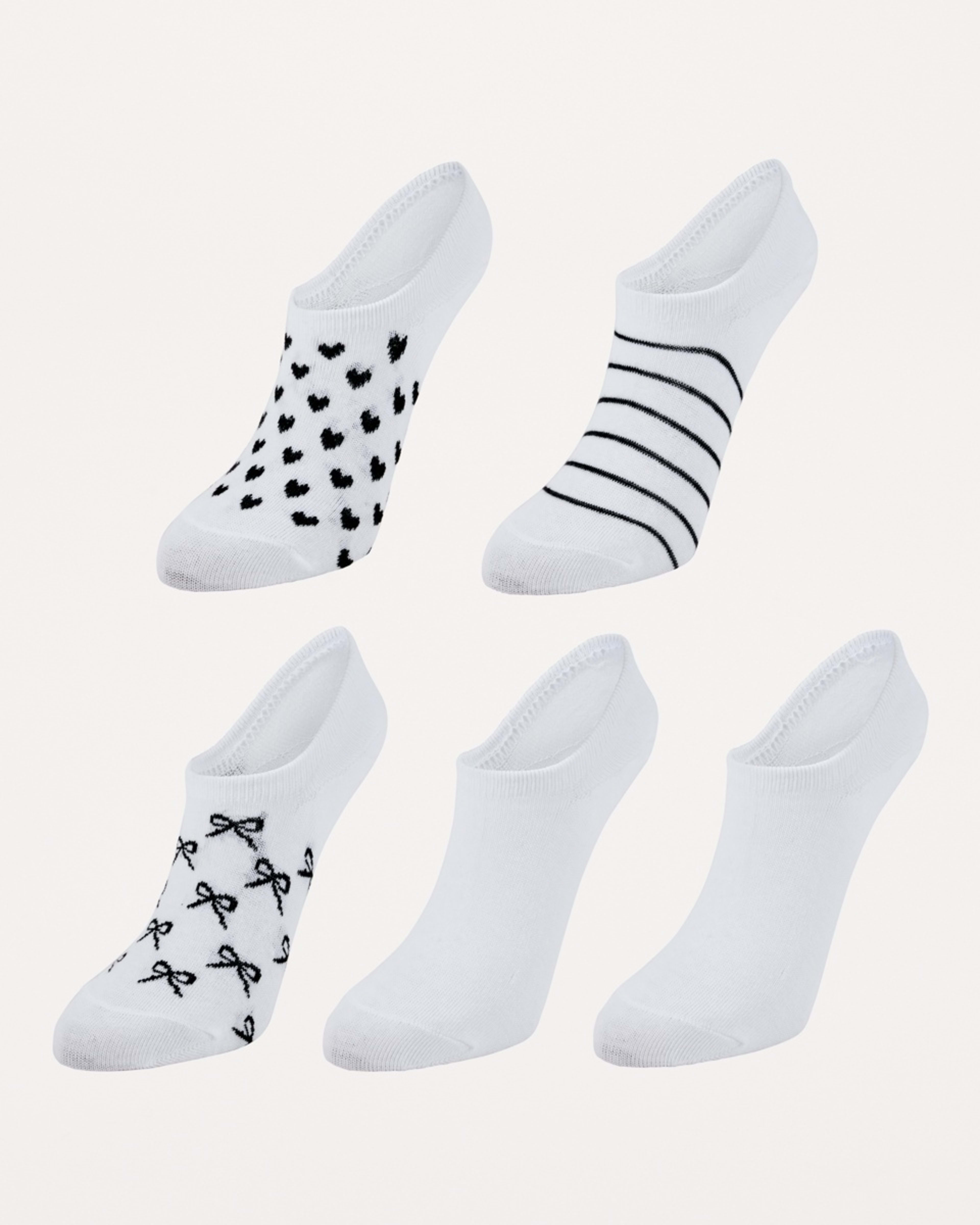 1 5 Pack Jacquard Sneaker Socks WHITE, 1 of 3