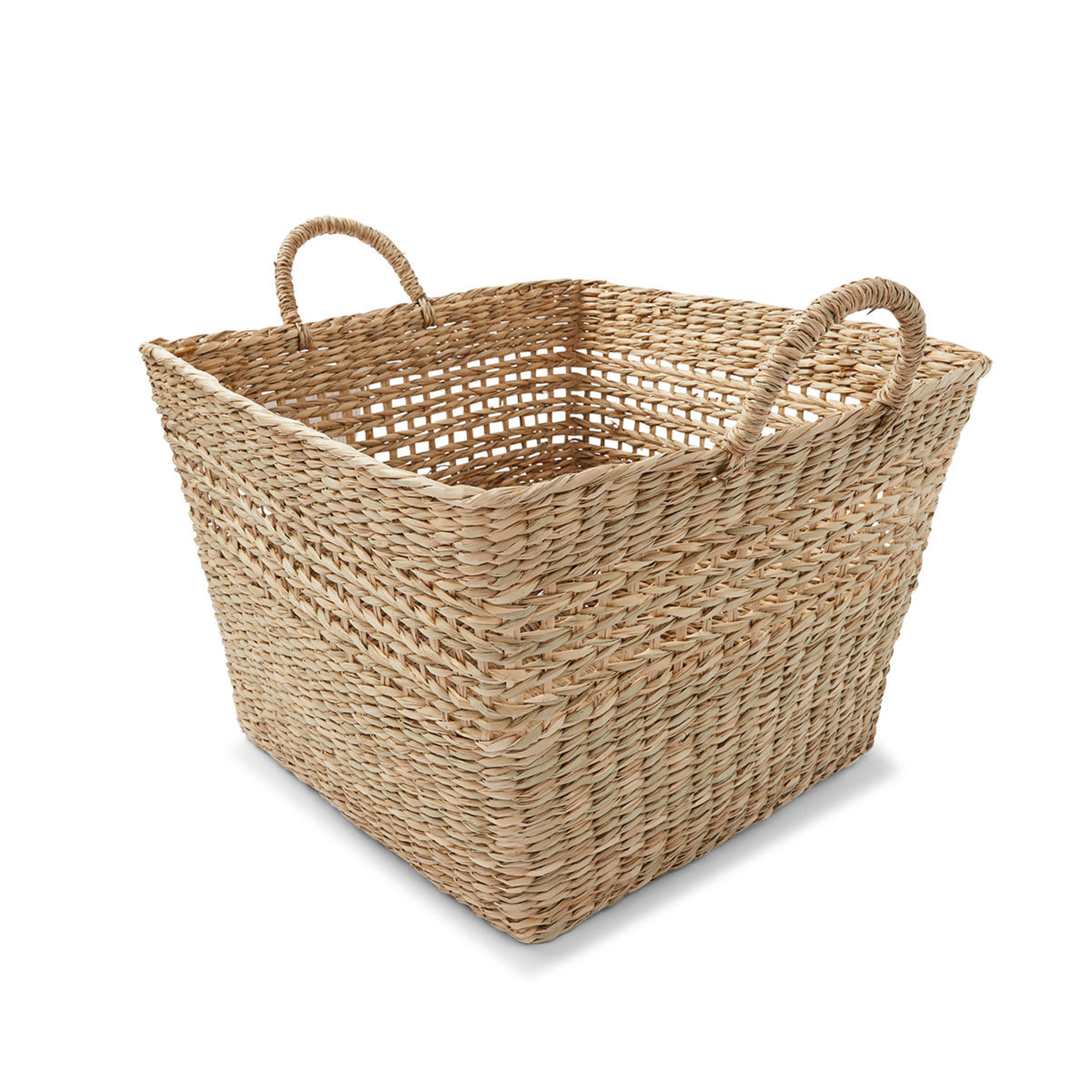 Square Seagrass Woven Basket - Natural - Kmart