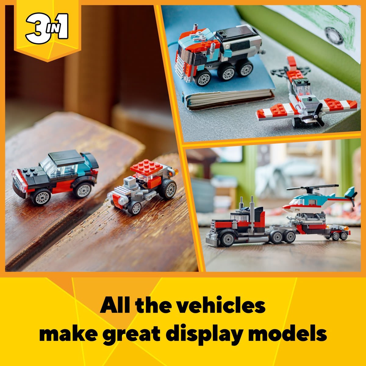 LEGO Creator Flatbed Truck with Helicopter 31146 - Kmart