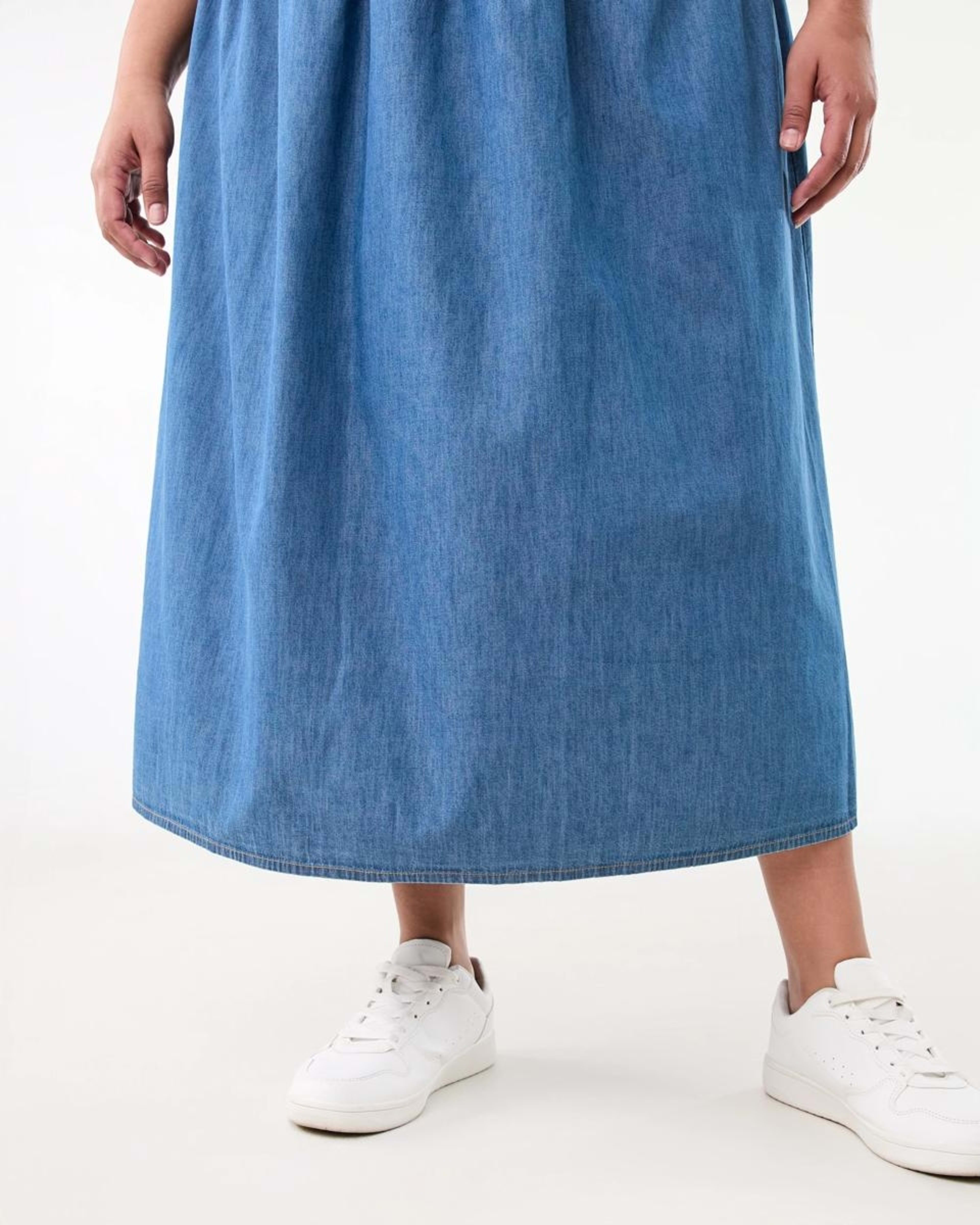 5 Curve Chambray Midi Skirt Mid Wash, 5 of 5