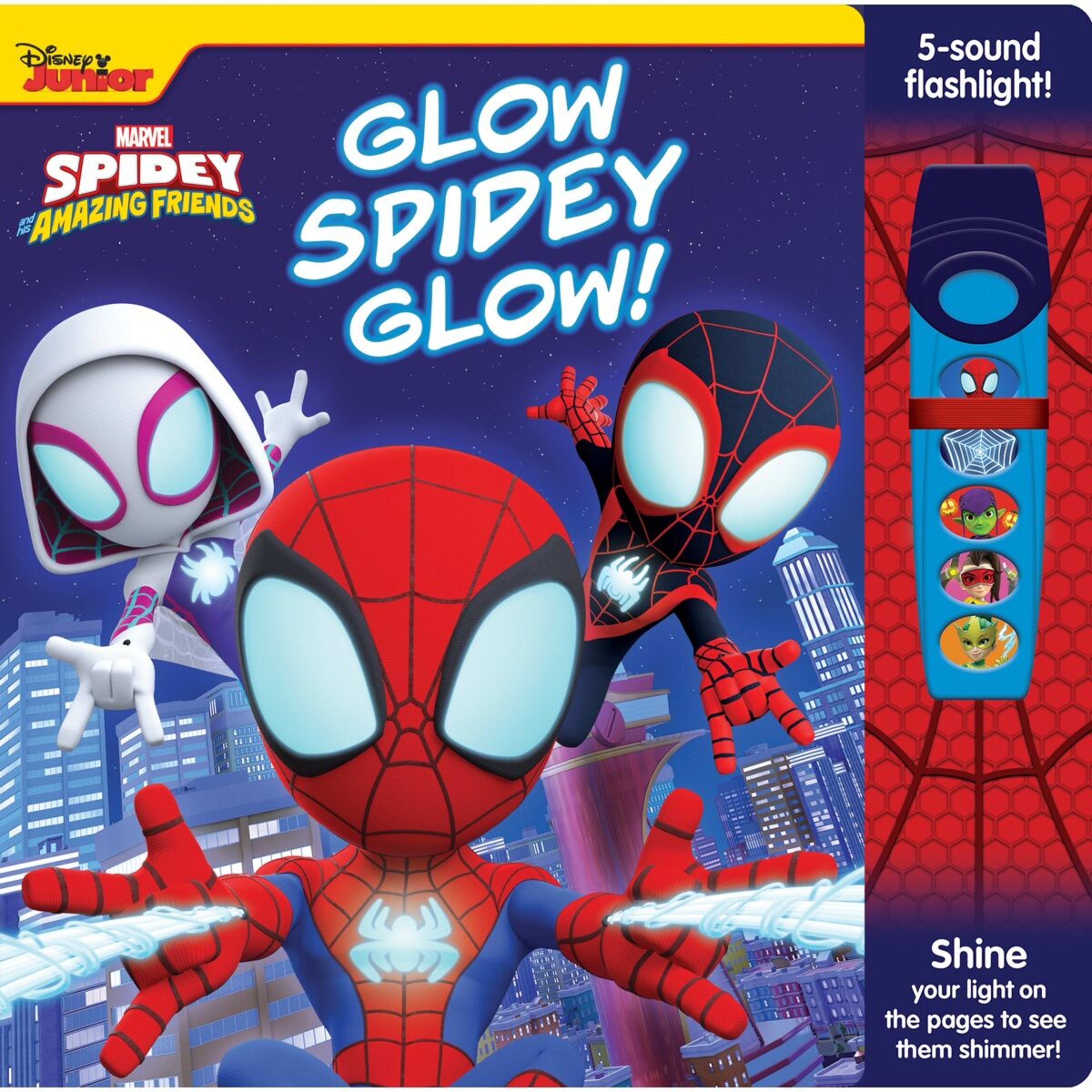 1 Disney Junior Marvel Spidey and his Amazing Friends Glow Spidey Glow! Flashlight Adventure Book