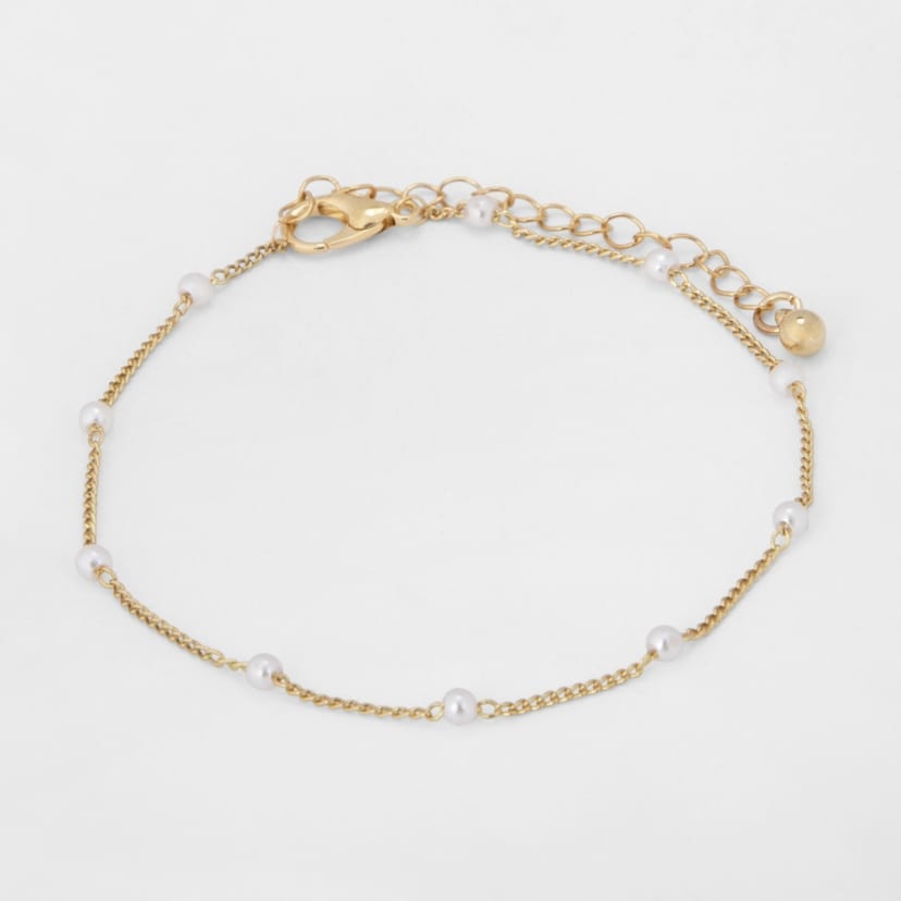 5 Pack Chain And Diamante Bracelet Gold Tone Kmart