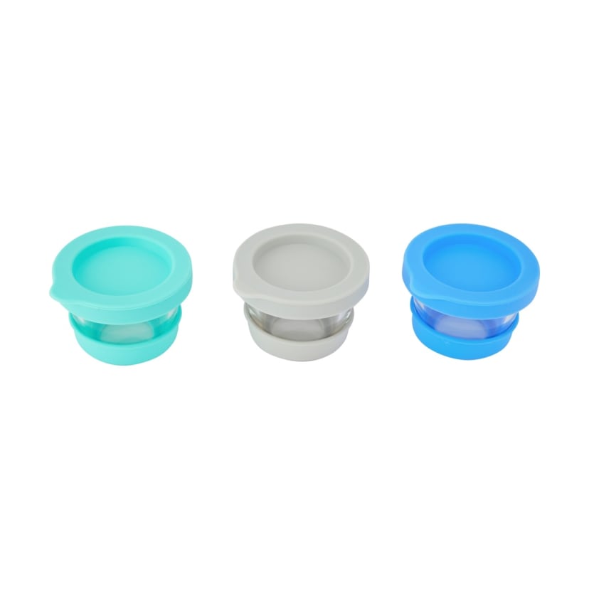 3 Pack Mini Glass Containers with Silicone Lids Kmart NZ