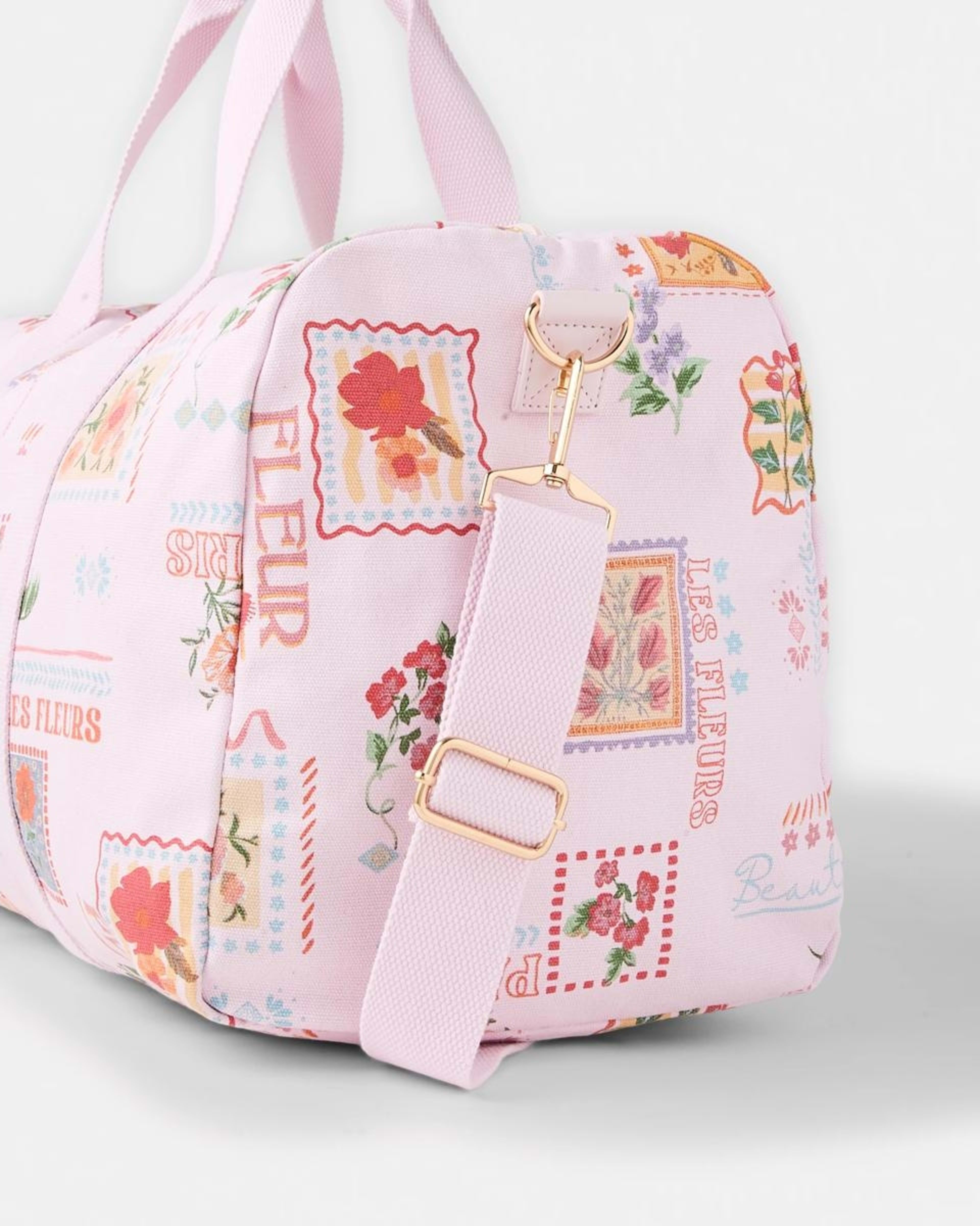 3 Canvas Weekender Bag Flrl Stamp, 3 of 3