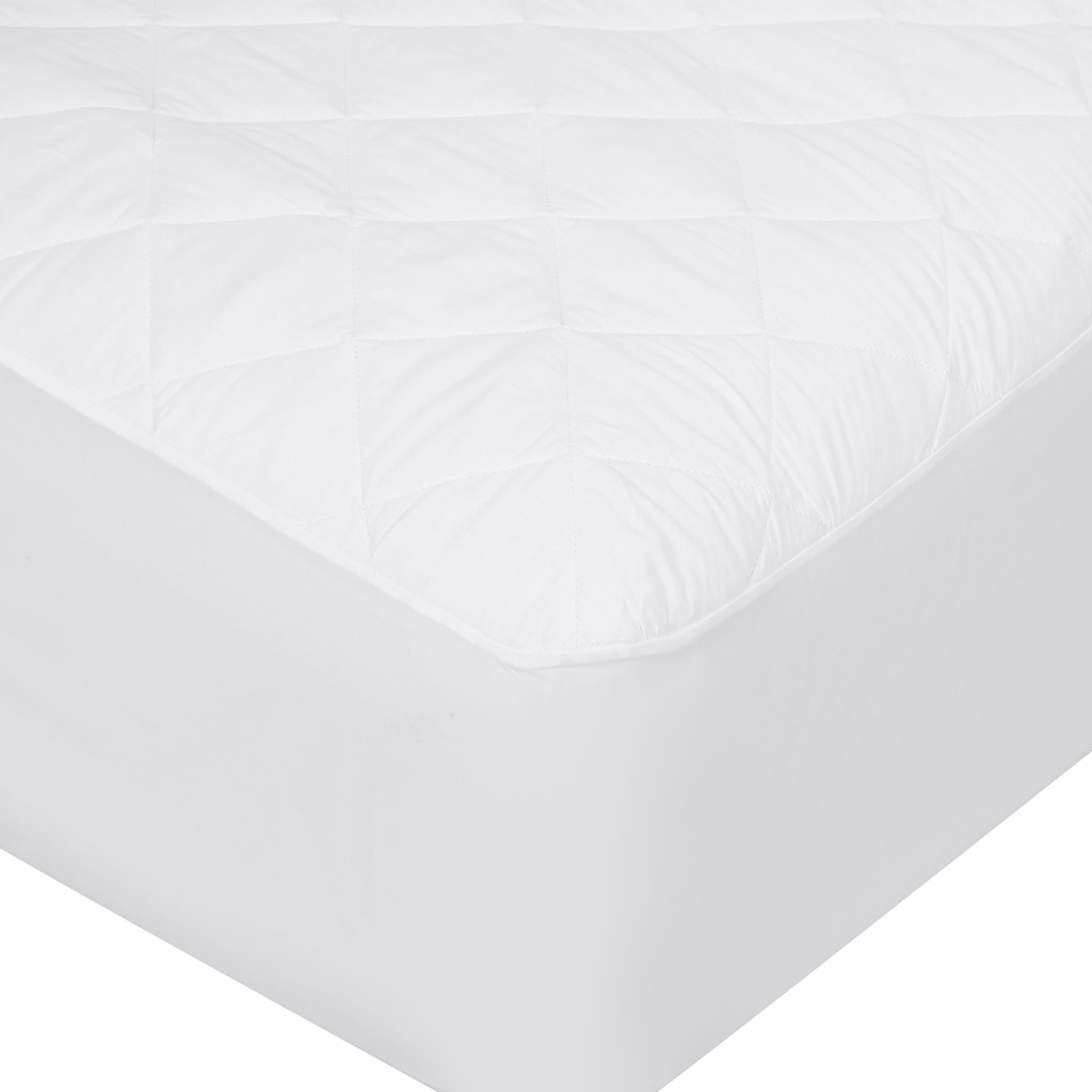 Cotton Top Fitted Mattress Protector - King Single Bed, White - Kmart