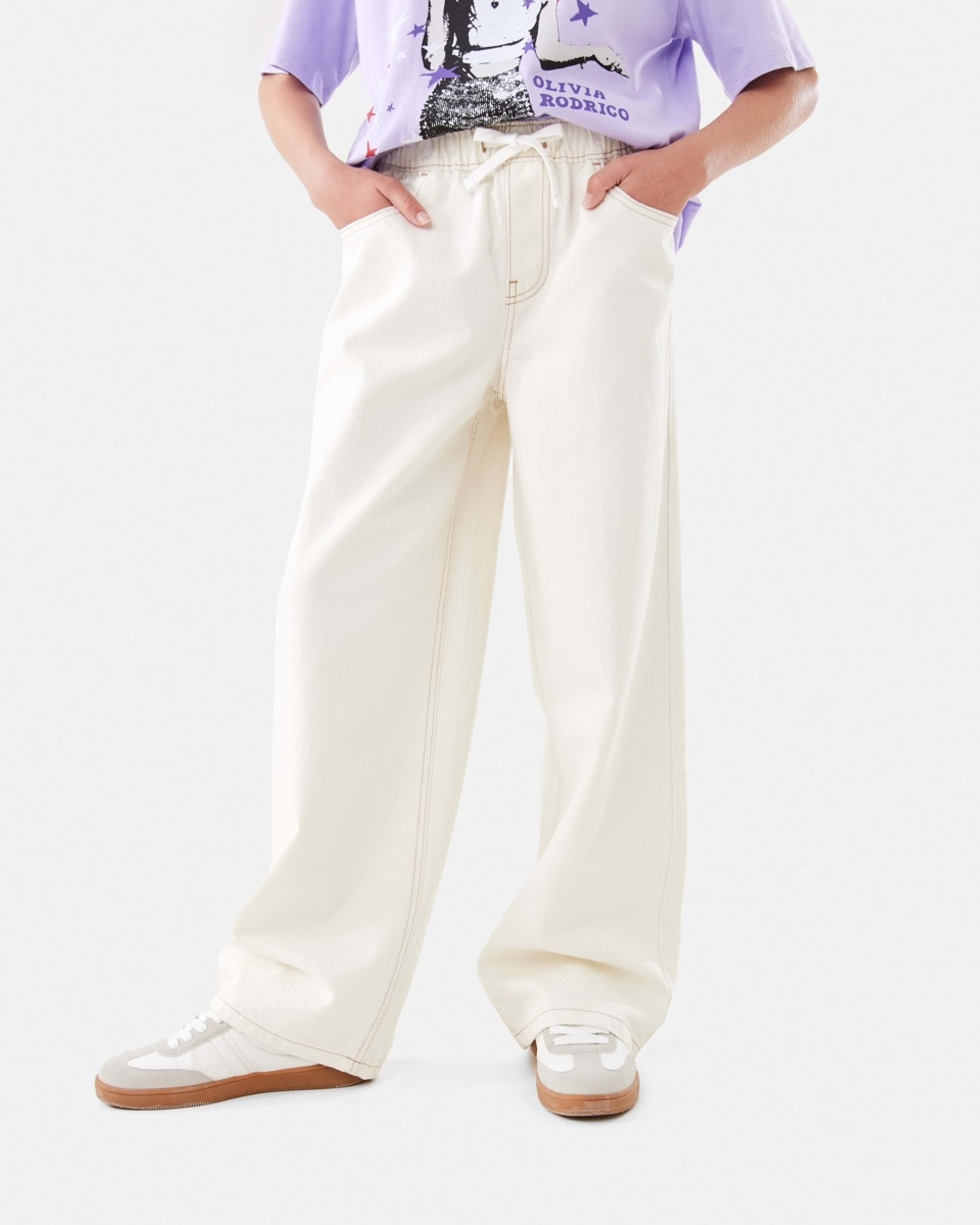 1 Wide Leg Elastic Jeans CHALK, 1 of 6