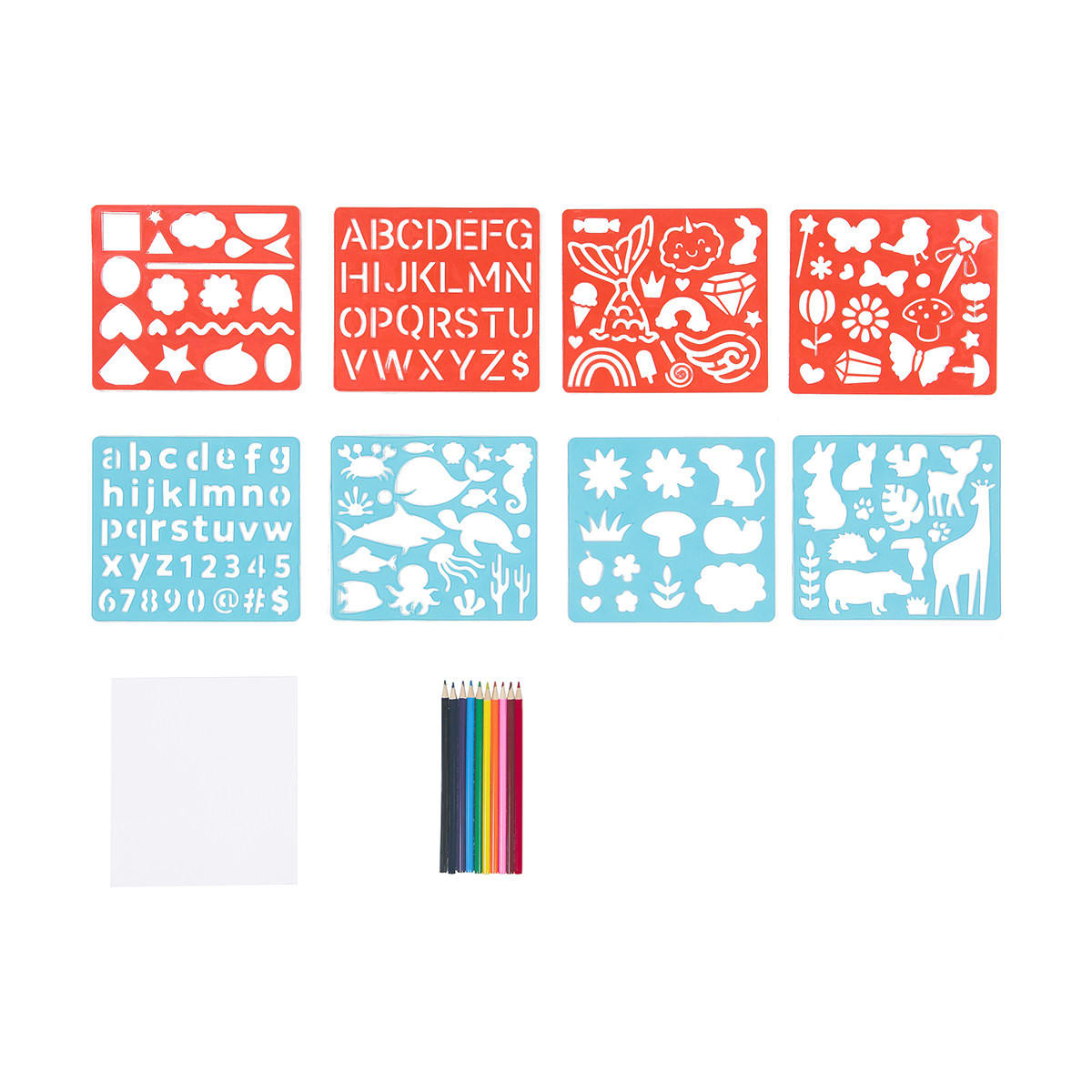 19 Piece Drawing Stencil Activity Tub Kmart