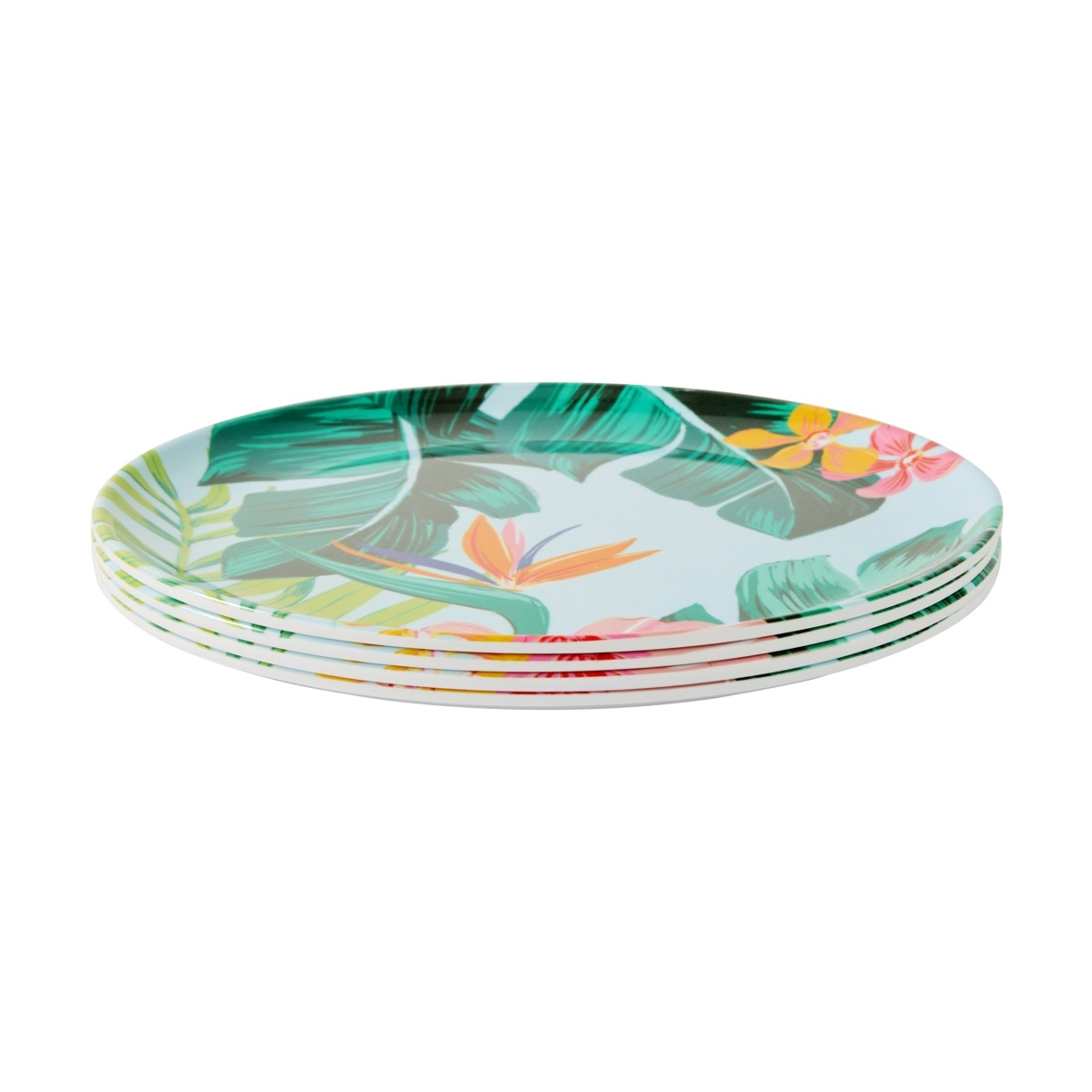 4 Pack Floral Birds Dinner Plates Kmart