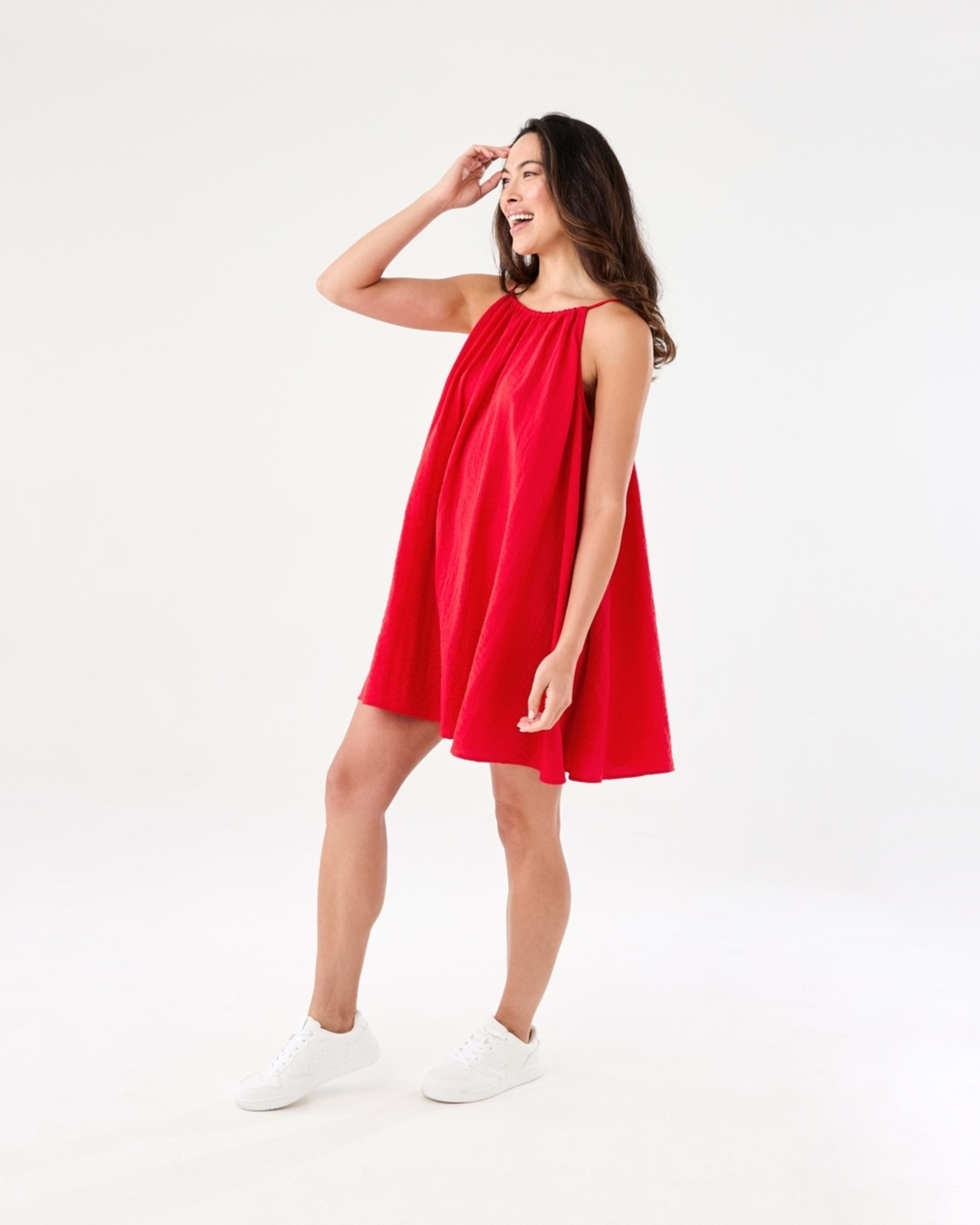 2 Sleeveless Textured Mini Dress Strawberry, 2 of 6