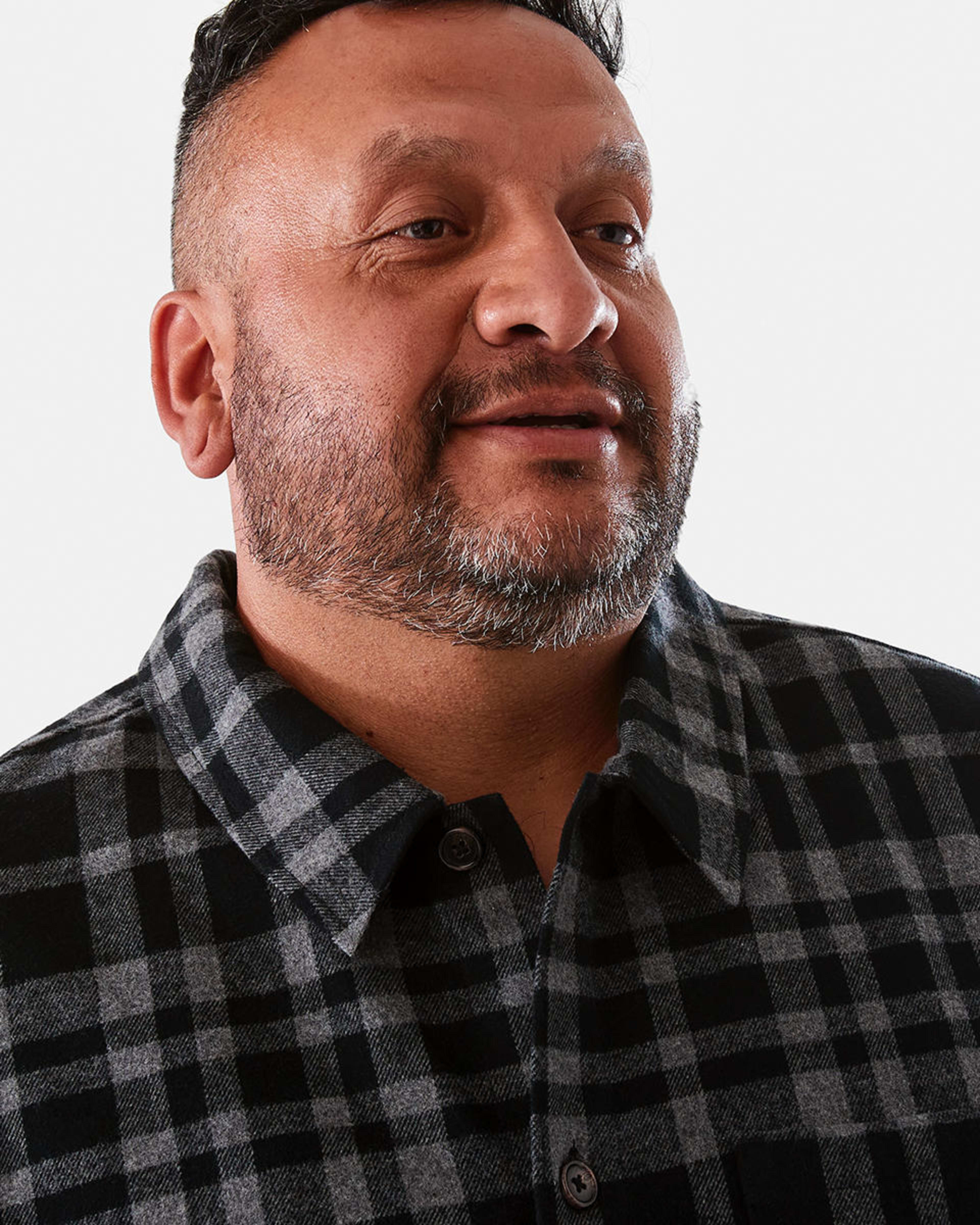 Men's Larger Size Long Sleeve Check Shacket Kmart