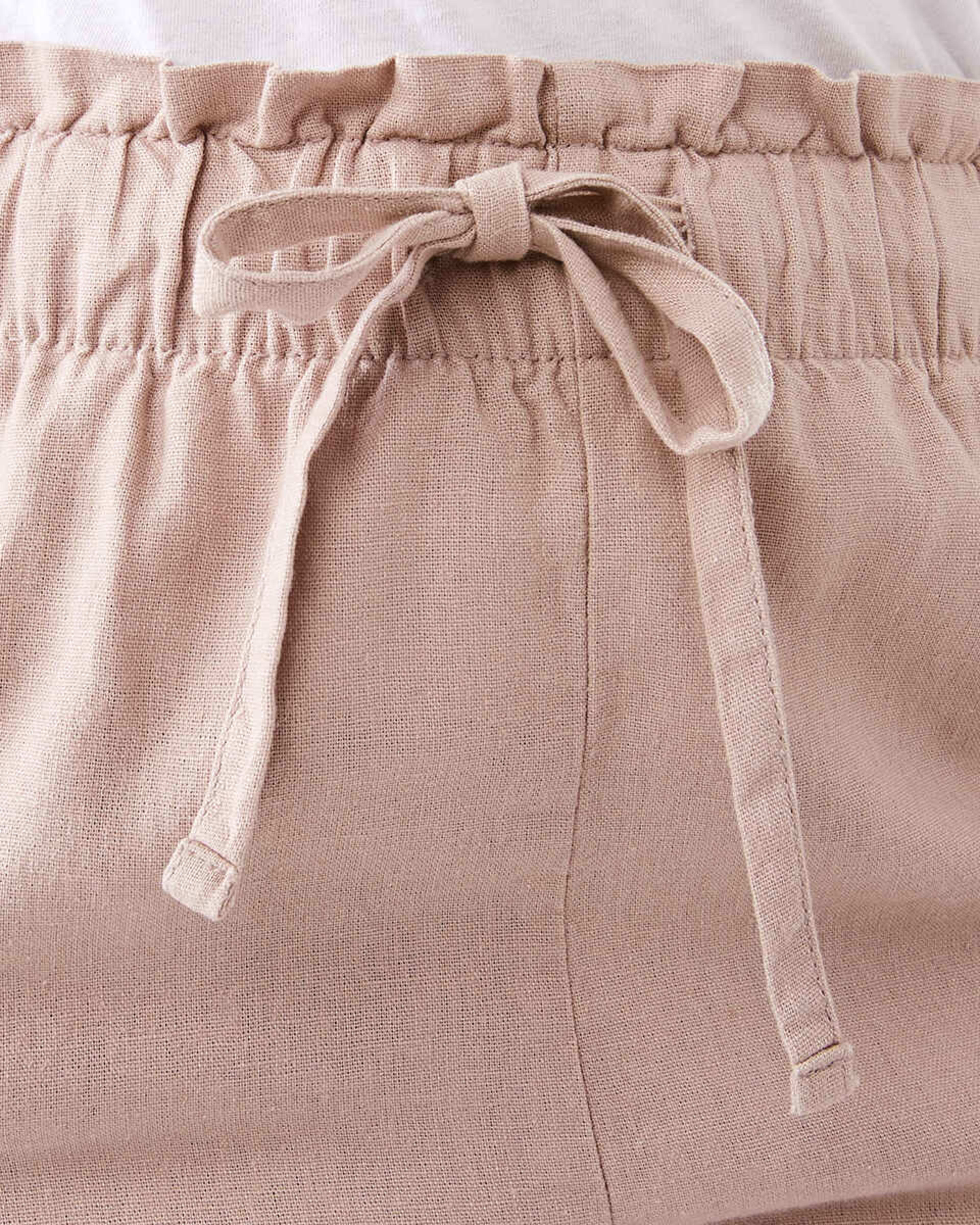 4 Drawstring Linen Blend Pants Storm Pnk, 4 of 6
