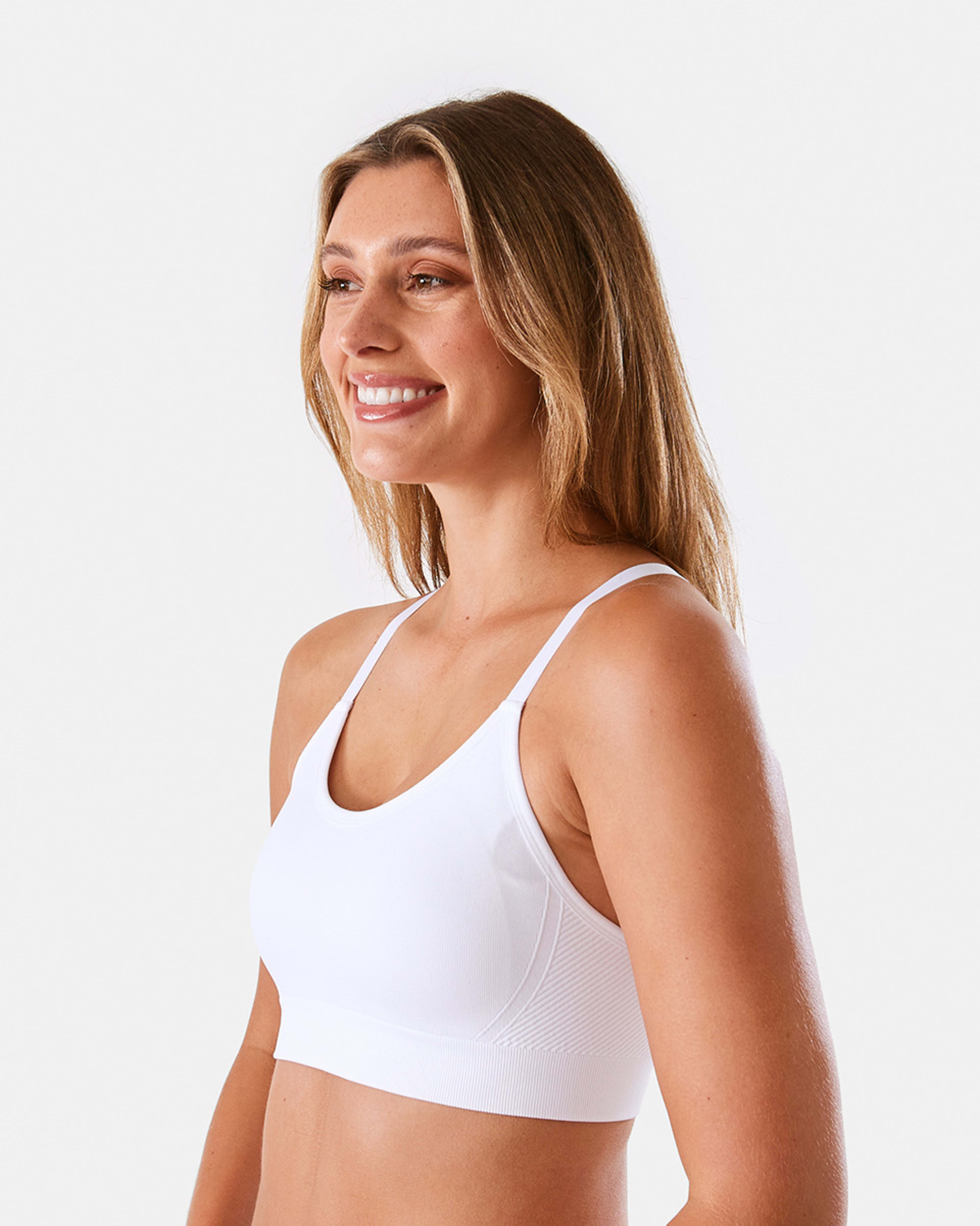 7 2 Pack Sports Medium Support Seamfree Crop WASHED SLATE, WHITE, 7 of 10