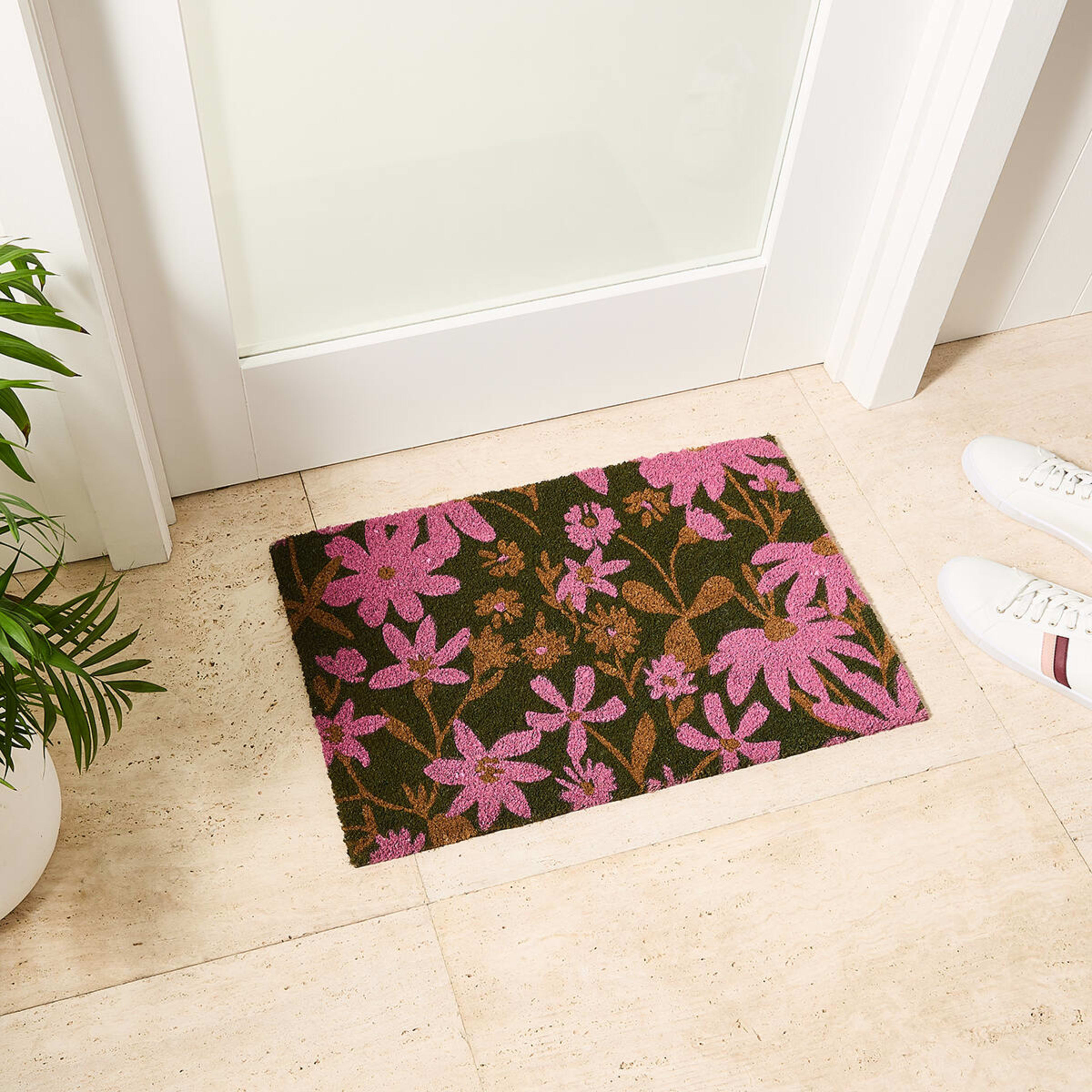 1 Floral Pink Door Mat