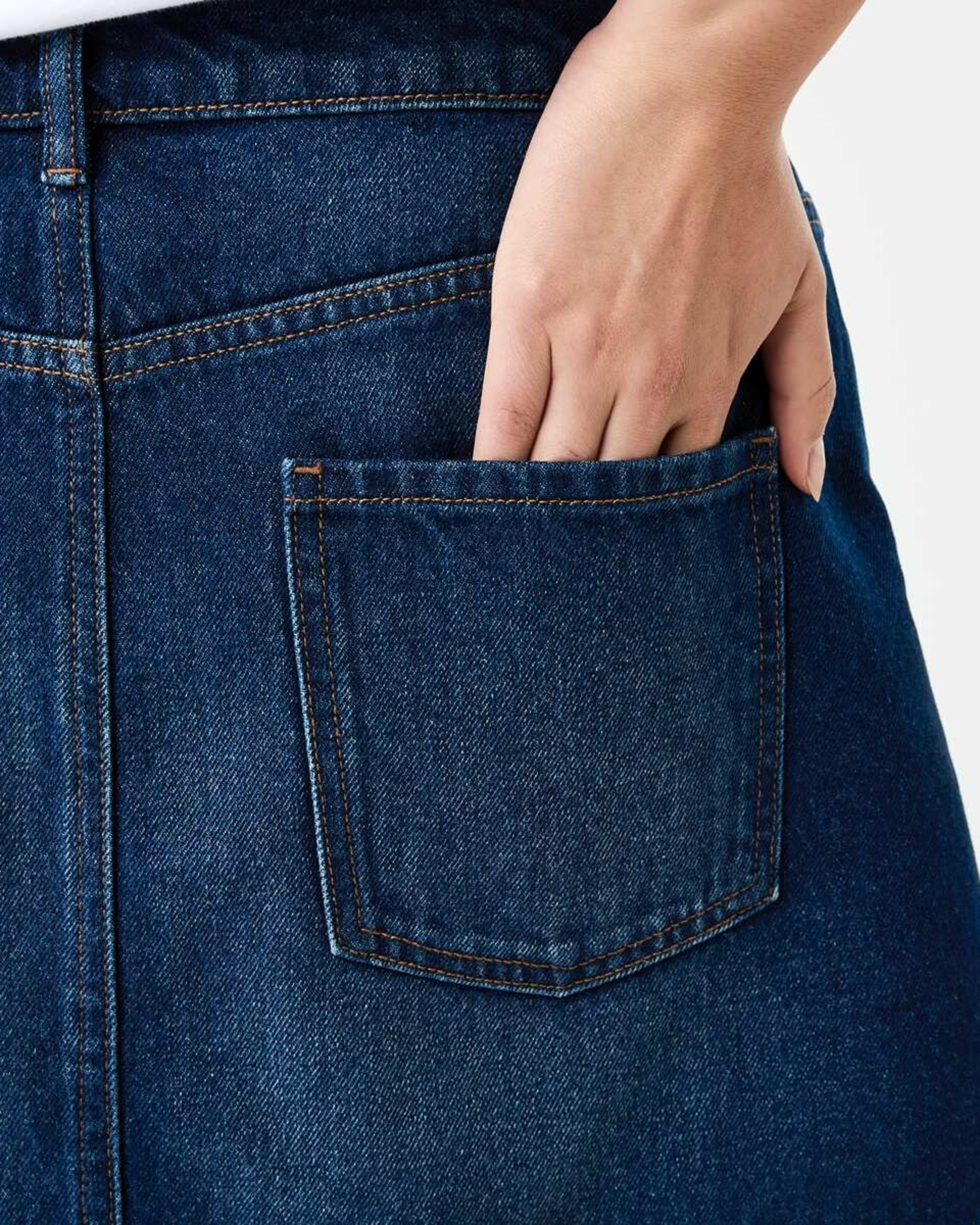 7 Denim A-line Mini Skirt MID WASH, 7 of 10