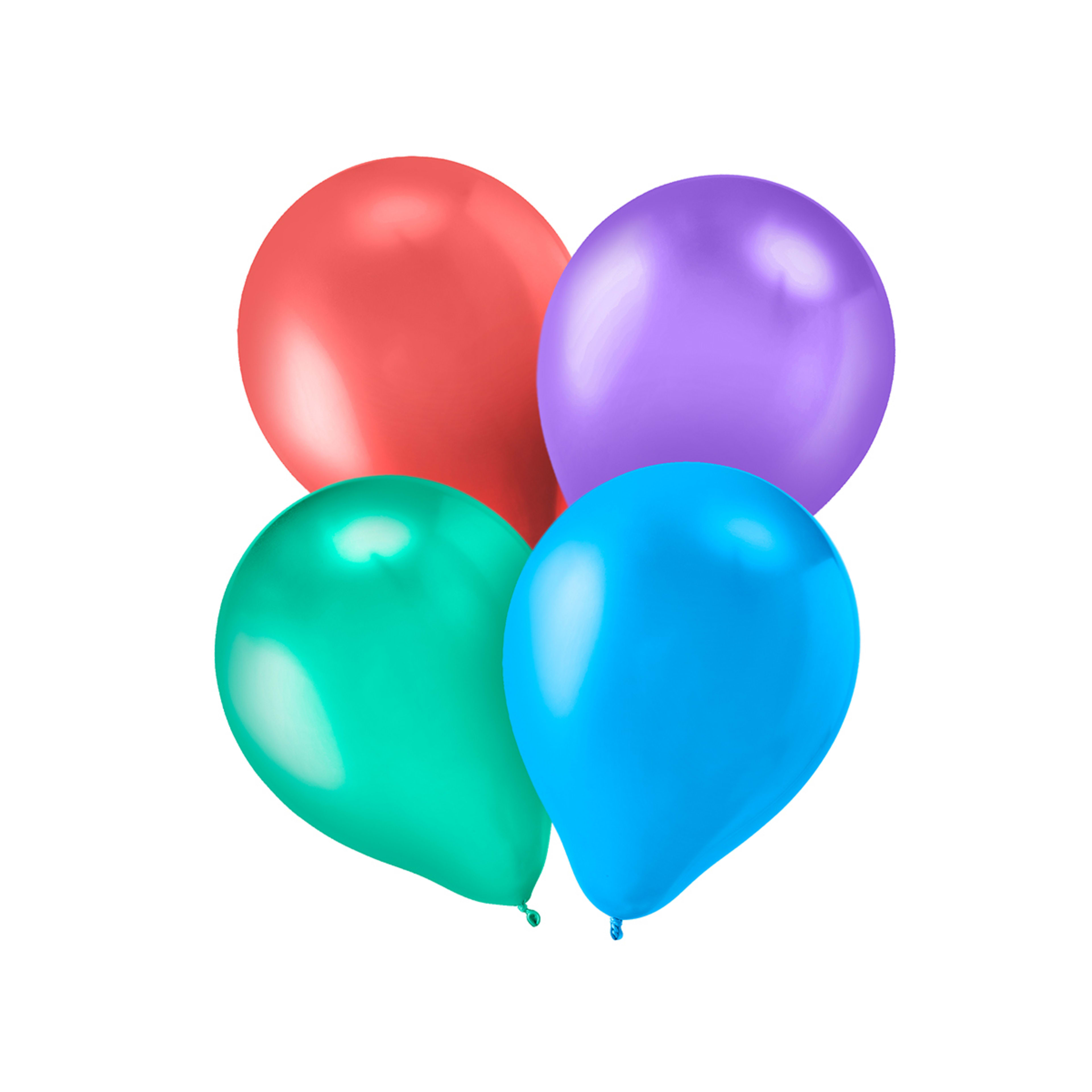 1 12 Pack Multi Coloured Chrome Balloons